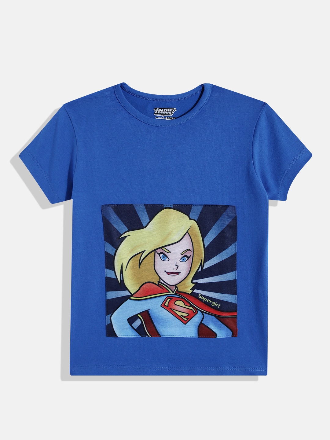 

Eteenz Girls Premium Cotton Supergirl Printed T-shirt, Blue
