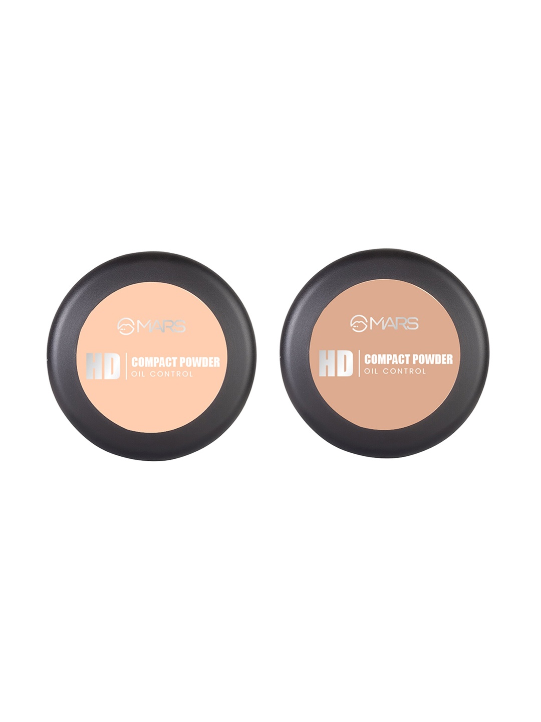 

MARS Set Of 2 Ultra Fine Matte HD Oil Control Compact Powdes-8 gm-Cocoa 06-Brown Sugar-04, Beige