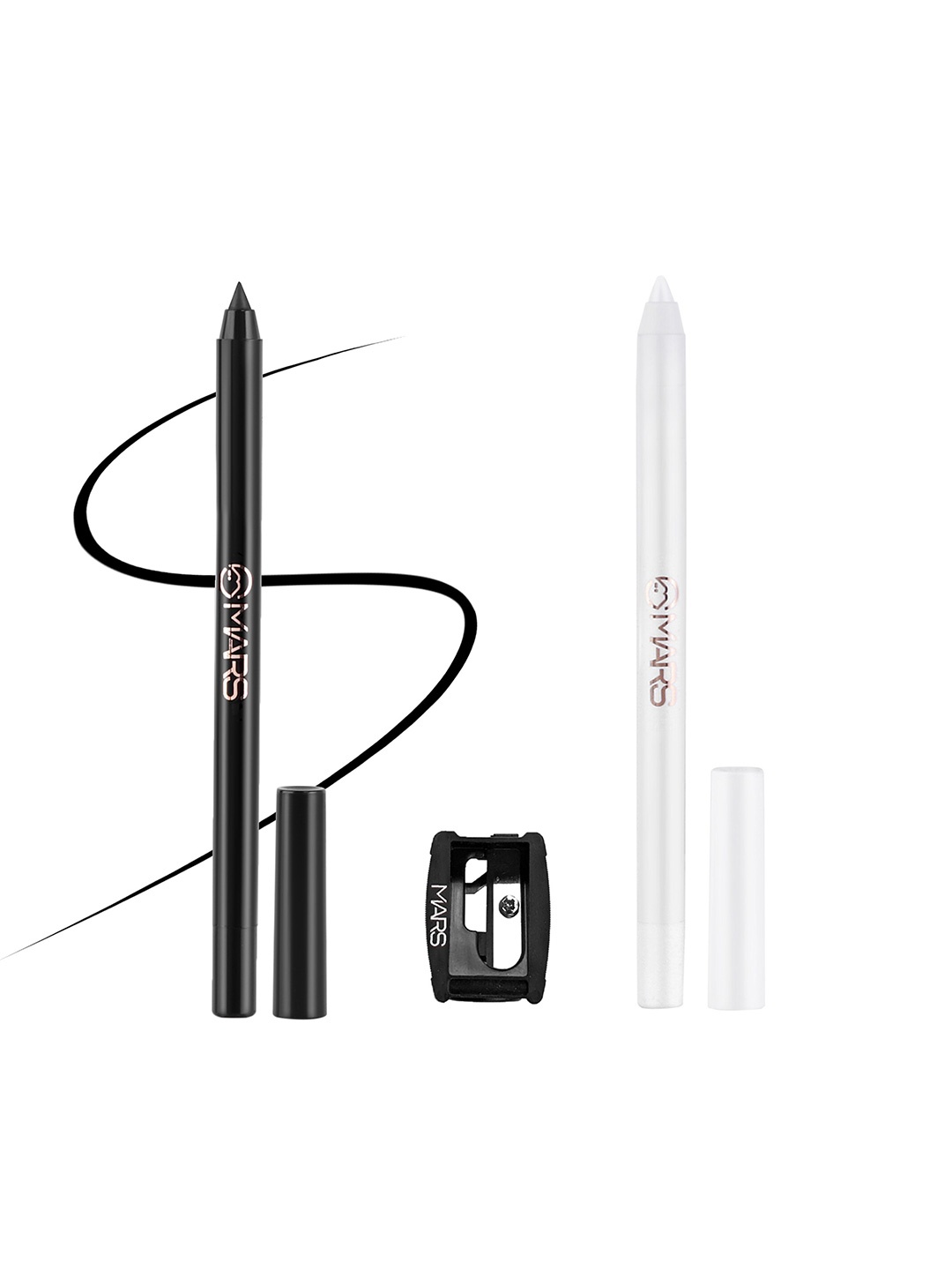 

MARS Set Of 2 Smooth Glide Pencil Kajal With Sharpener - 1.4g Each, Black