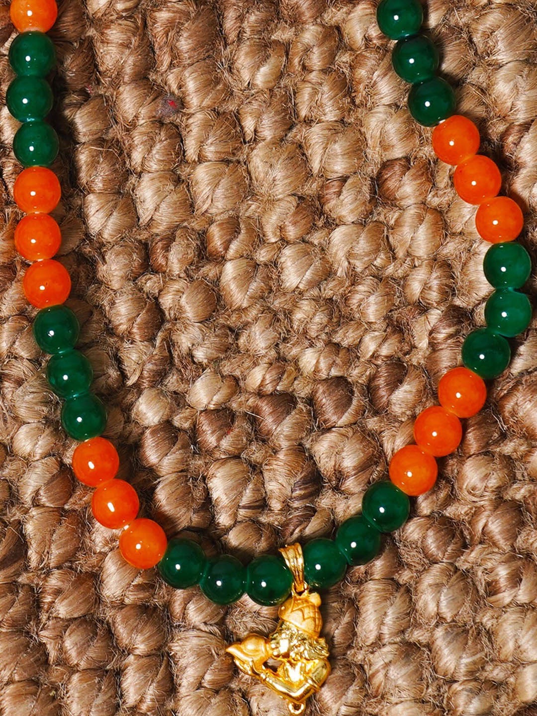 

Unnati Silks Gold-Plated Necklace with Pendent, Green