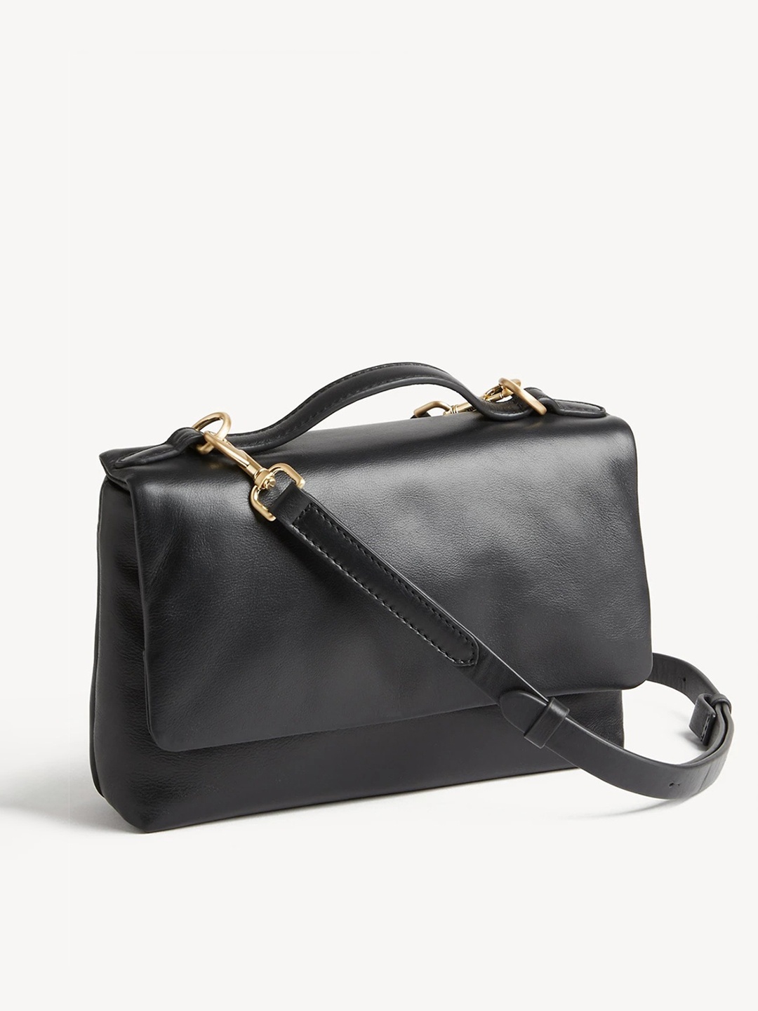 

Marks & Spencer Leather Structured Shoulder Bag, Black