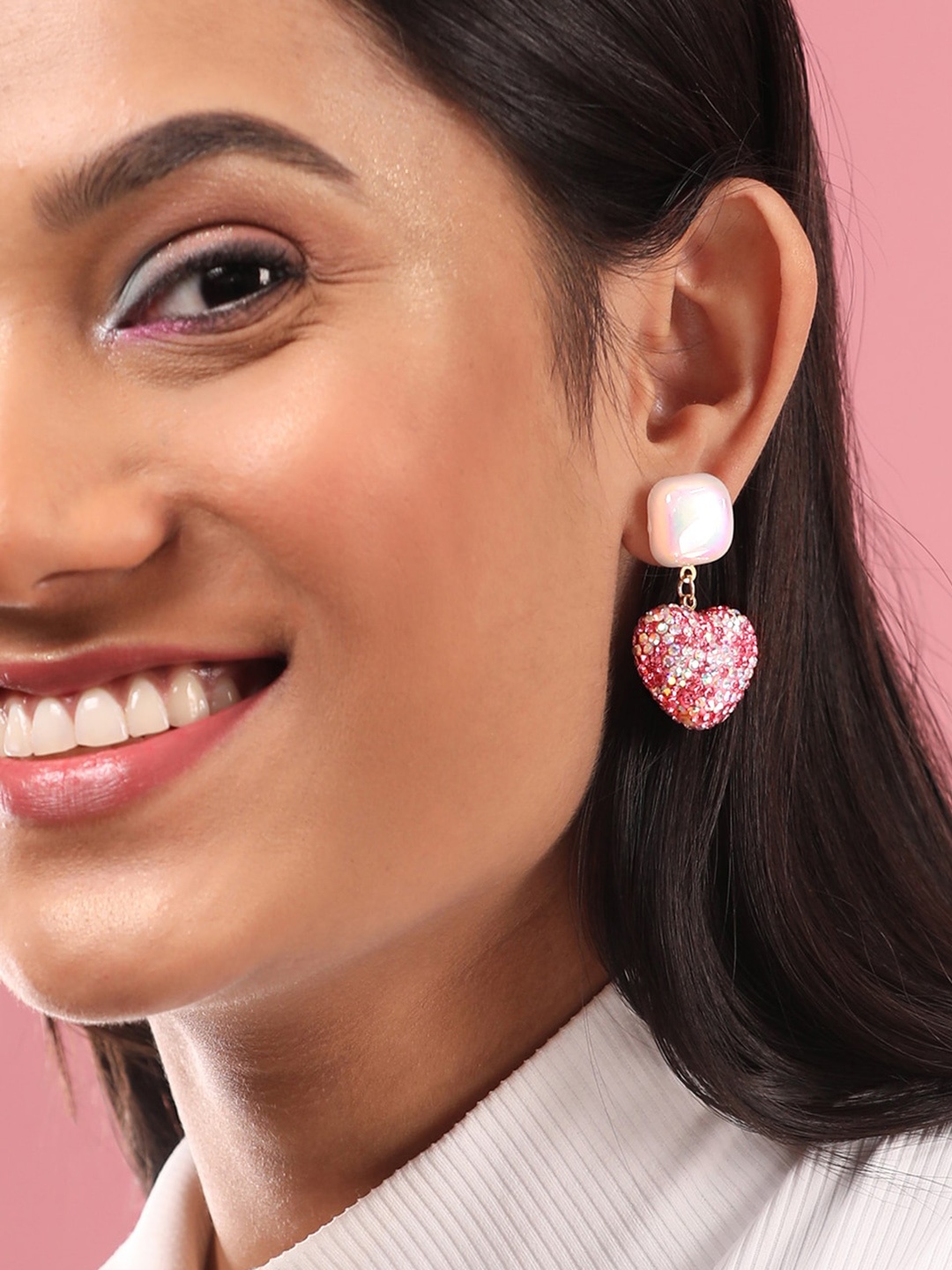 

Rubans Voguish Gold-Plated Heart Shaped Drop Earrings