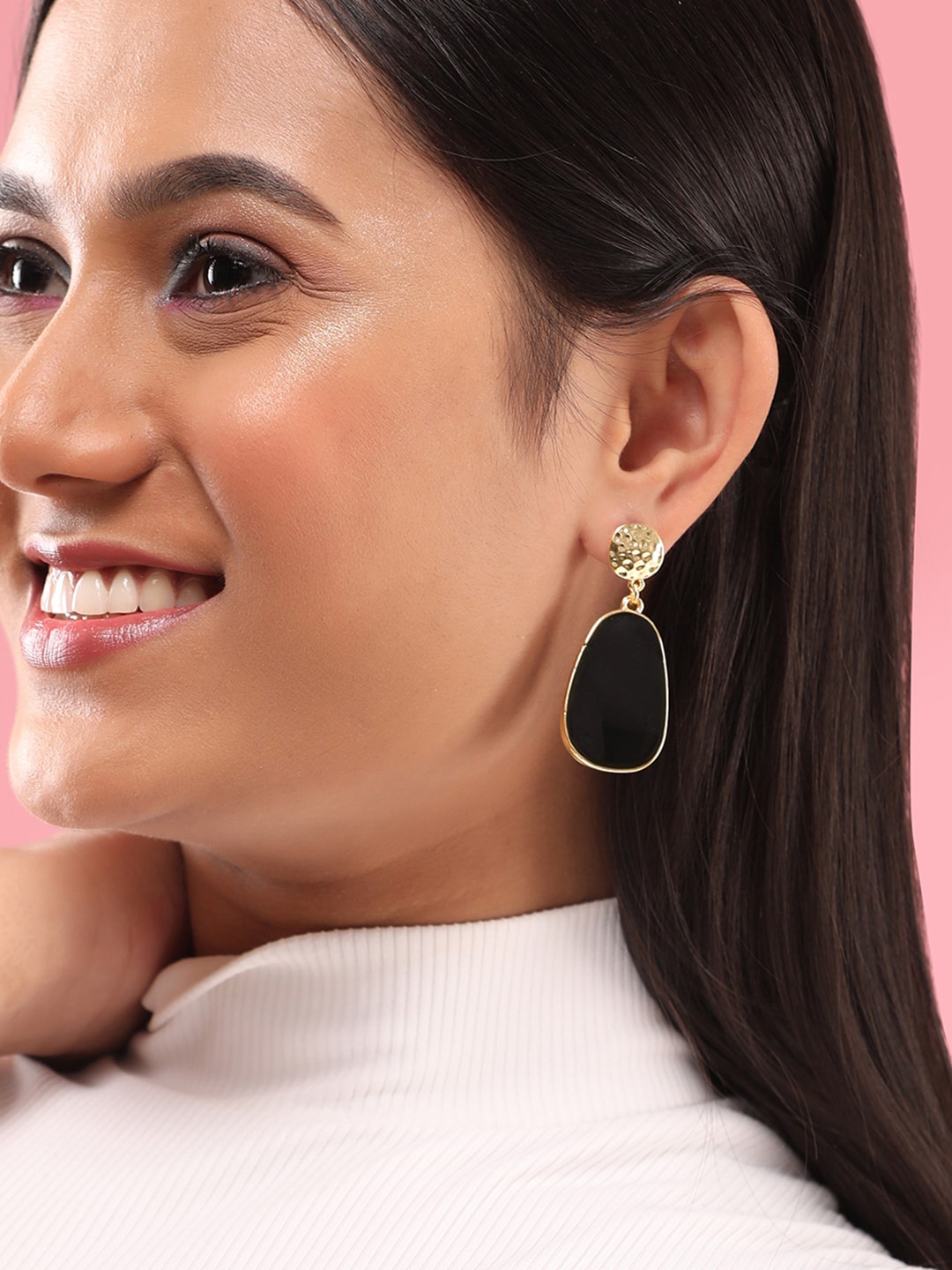 

Rubans Voguish Gold-Plated Geometric Drop Earrings