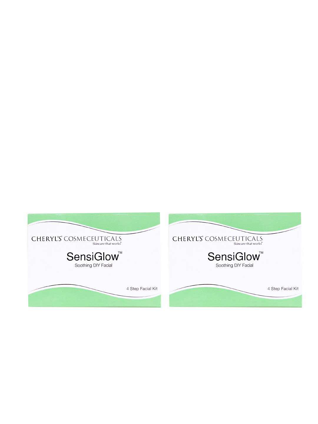 

Cheryls Cosmeceuticals Set of 2 SensiGlow Skin Soothing 4 Step DIY Facial Kit, White