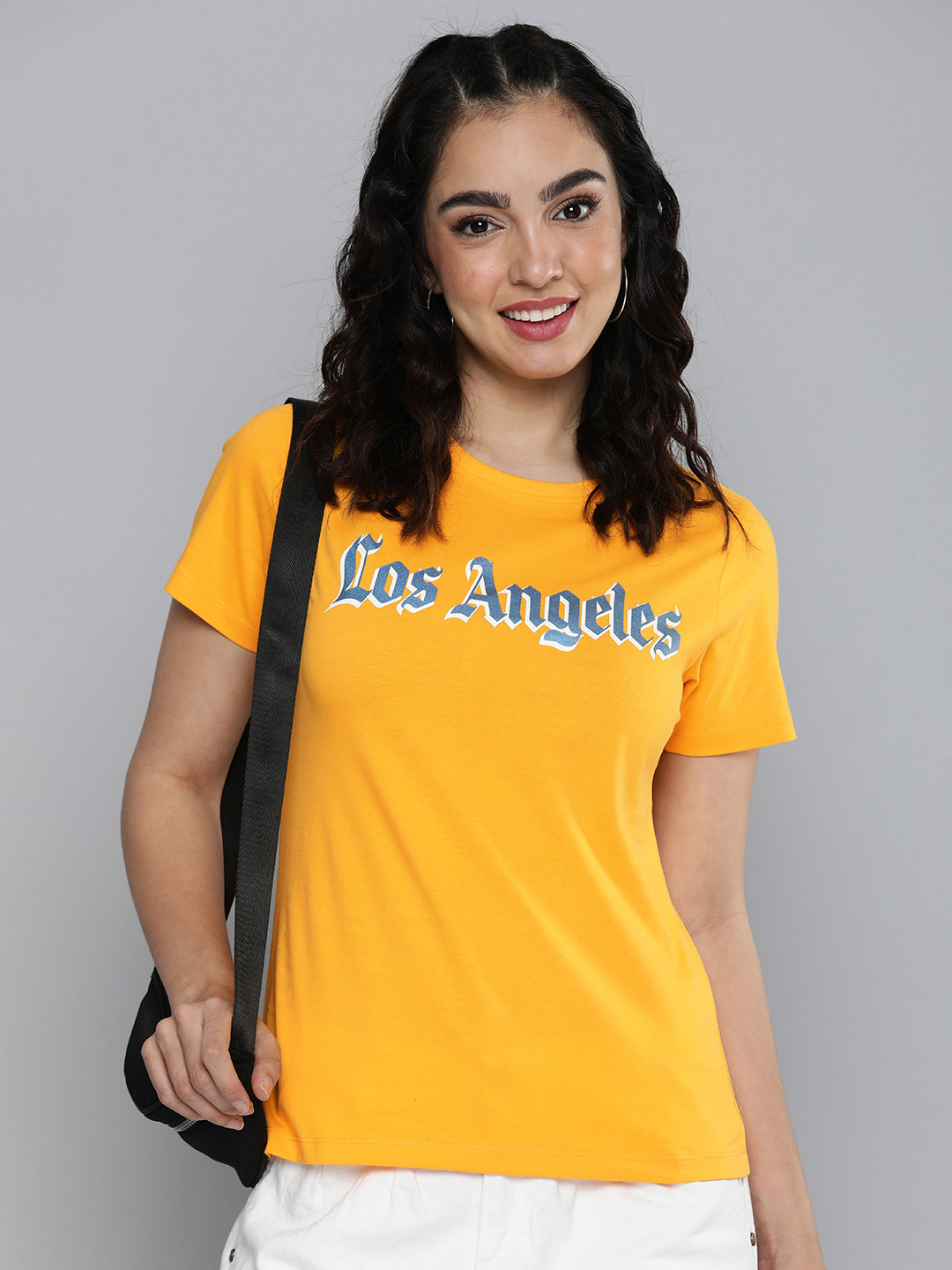 

HERE&NOW Women Typography Printed T-shirt, Yellow