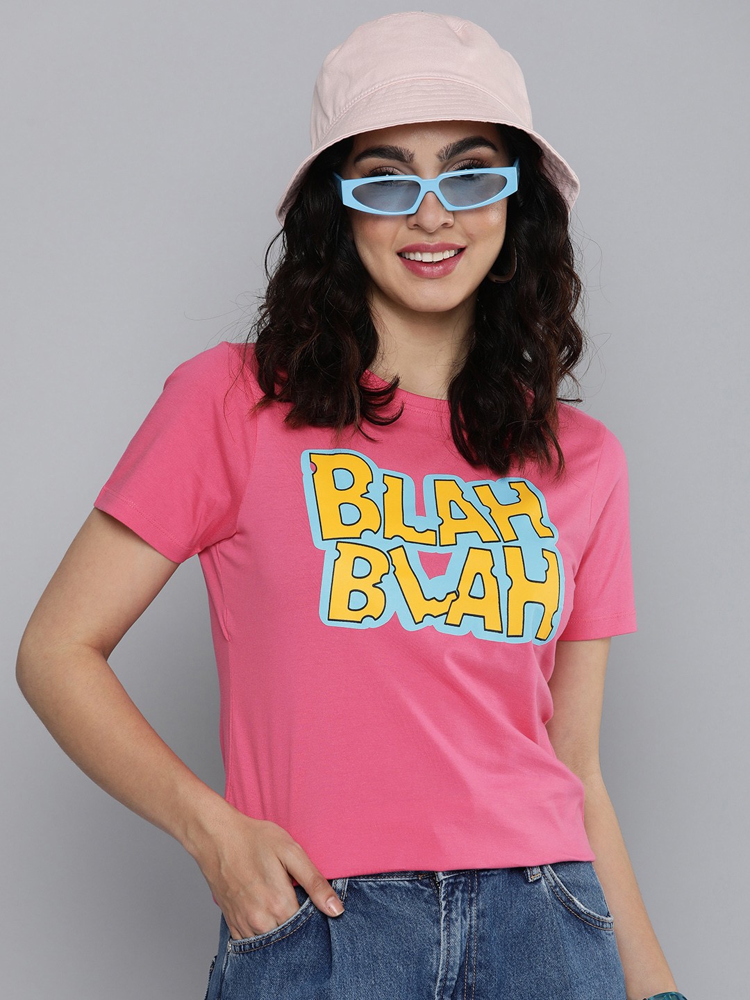 

HERE&NOW Women Typography Printed T-shirt, Pink