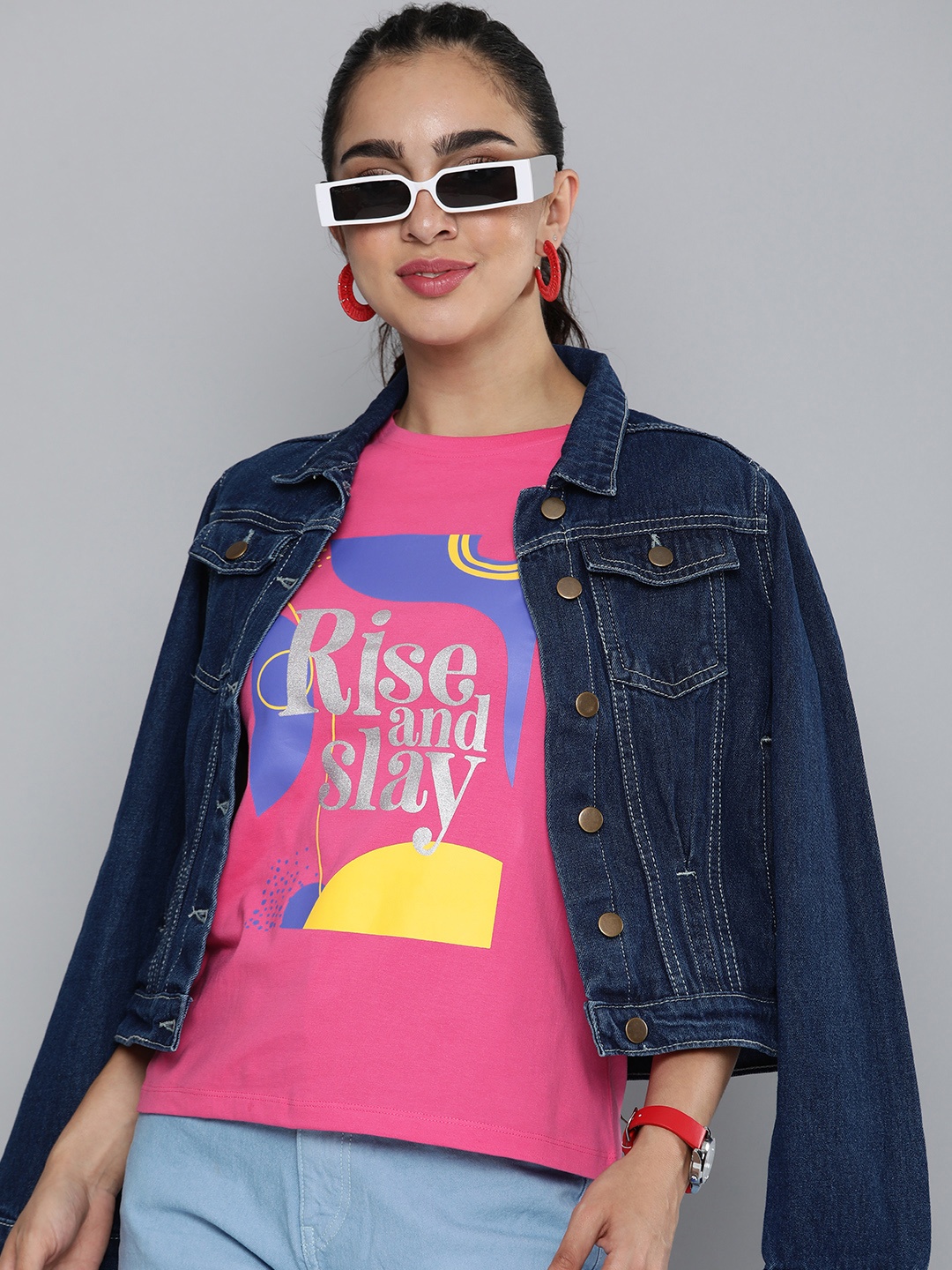 

HERE&NOW Women Typography Printed T-shirt, Pink