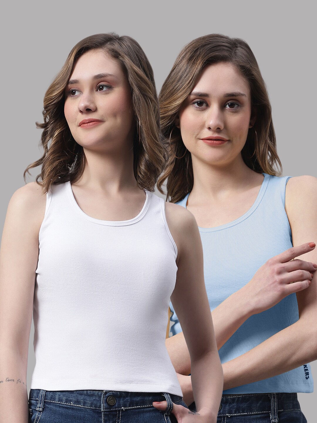 

FBAR Pack Of 2 Cotton Tank Tops, White