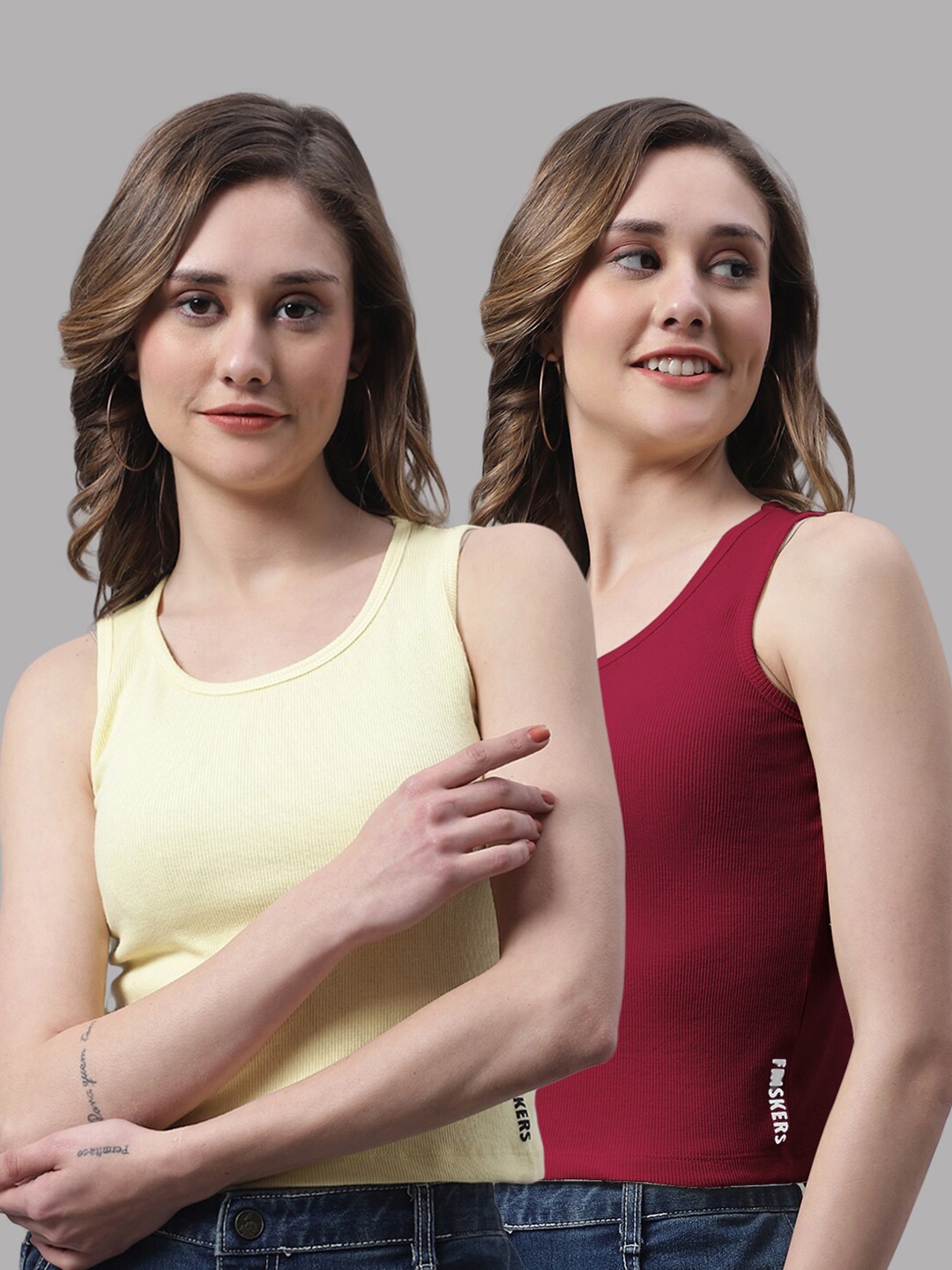 

FBAR Pack Of 2 Fitted Cotton Top, Yellow