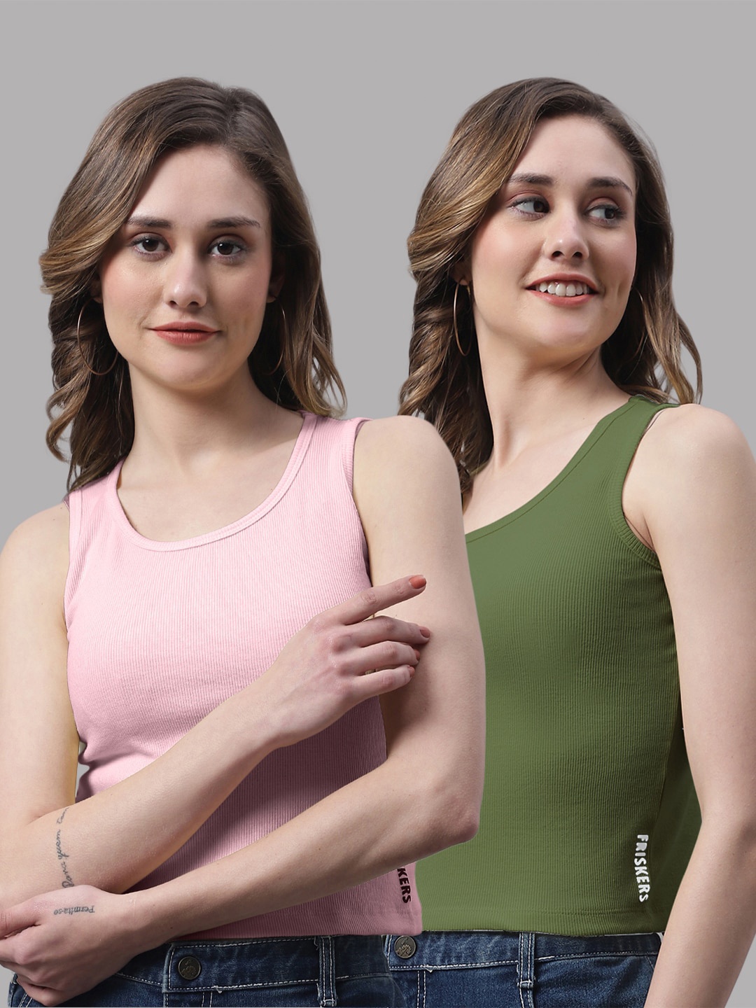 

FBAR Pack Of 2 Fitted Cotton Top, Pink