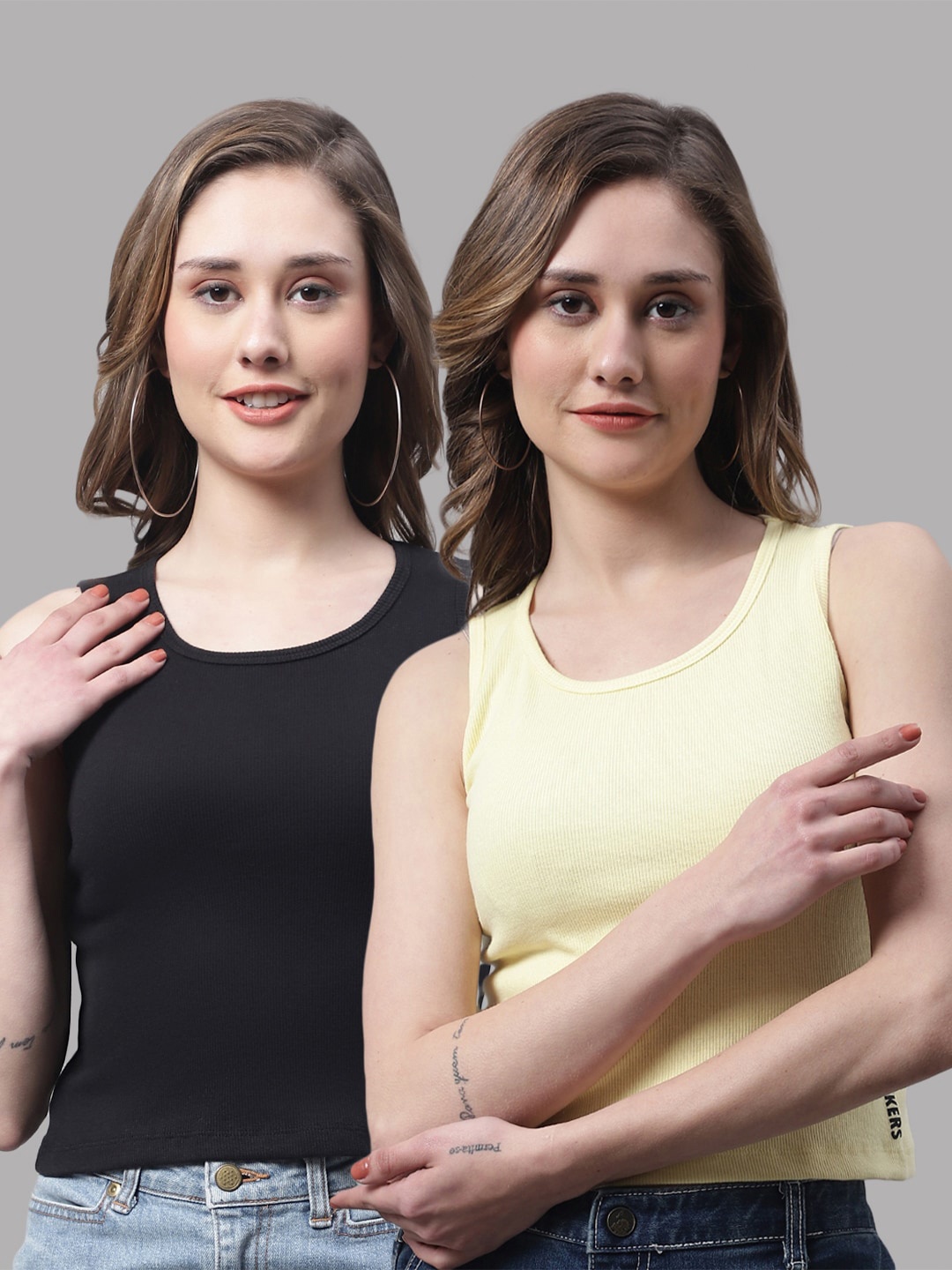 

FBAR Pack Of 2 Cotton Tank Top, Black