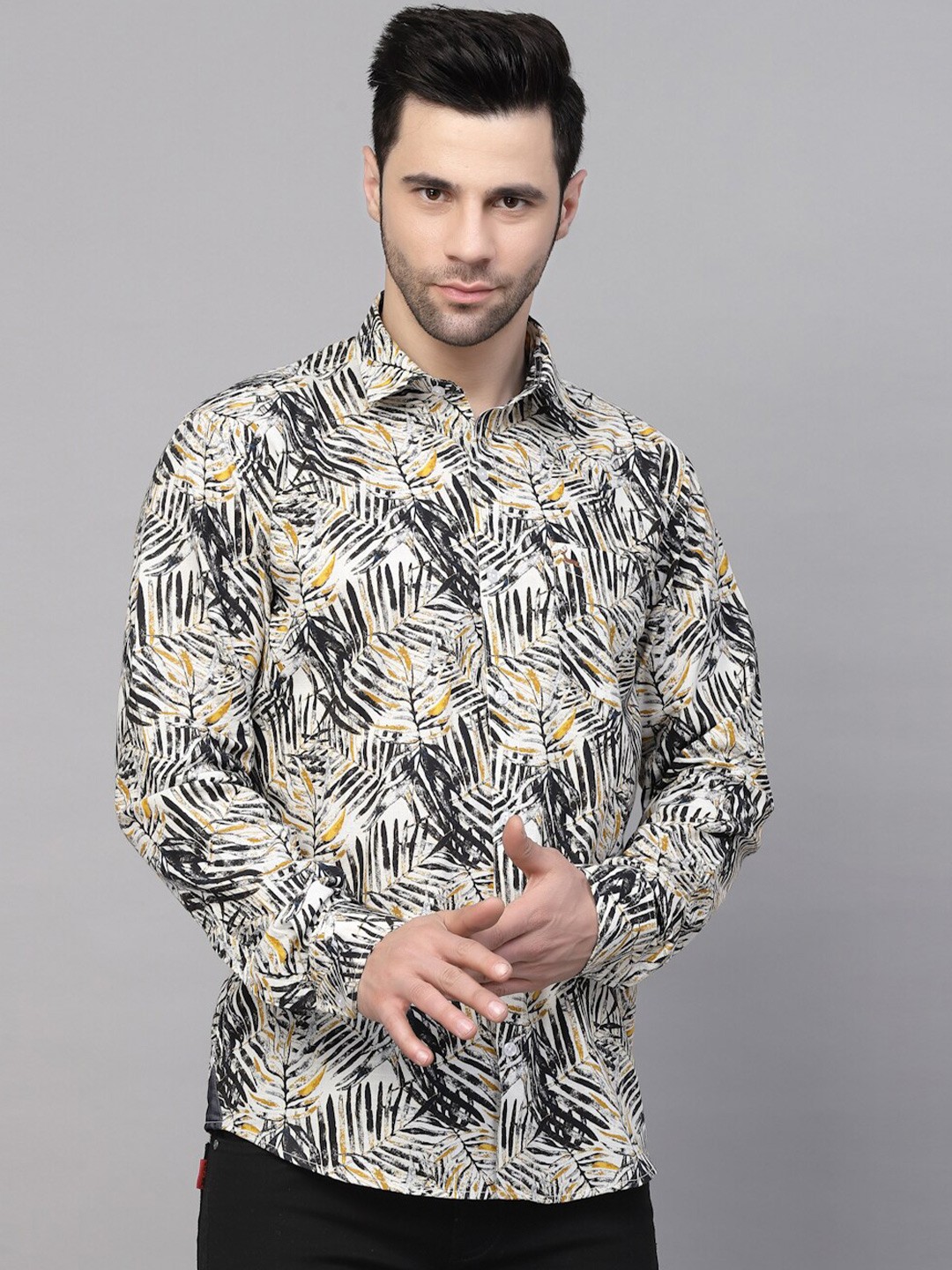 

VALBONE Printed Floral Original Opaque Cotton Casual Shirt, White