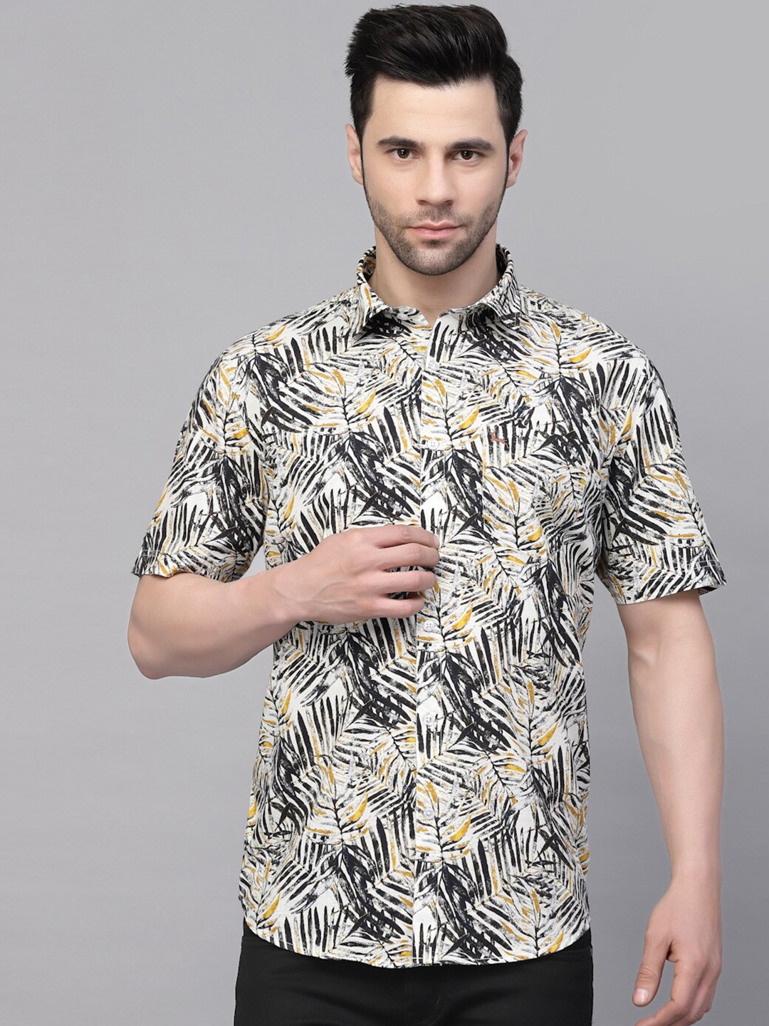 

VALBONE Printed Original Opaque Cotton Casual Shirt, White
