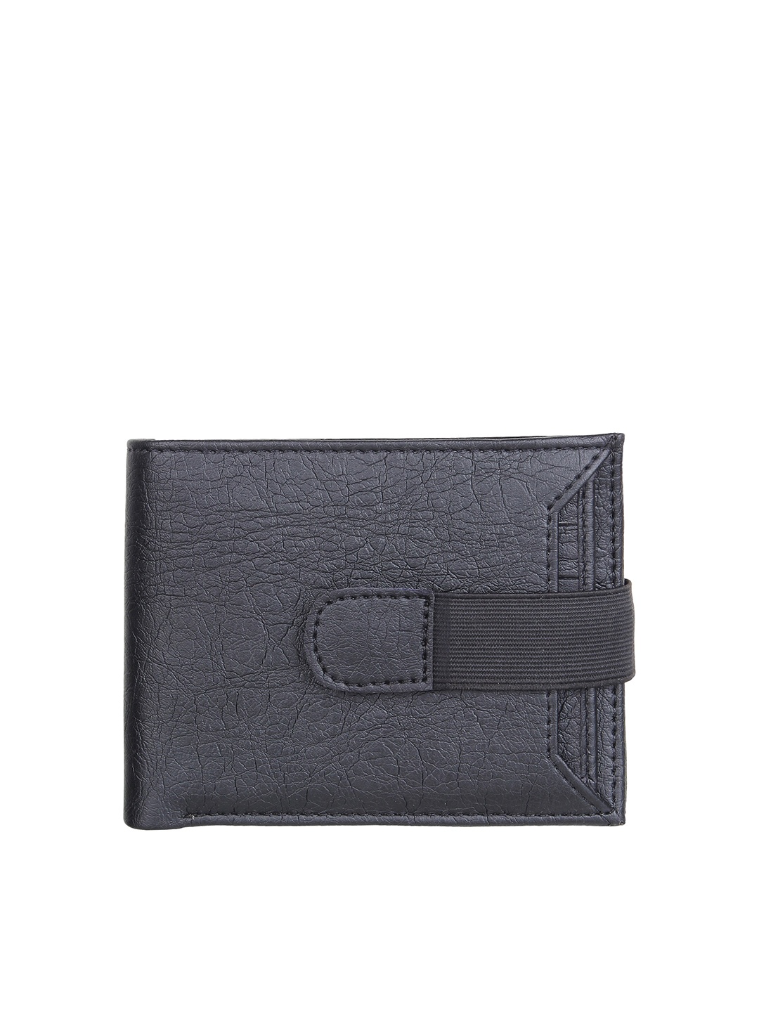 

SAMTROH Men Textured PU Two Fold Wallet, Black