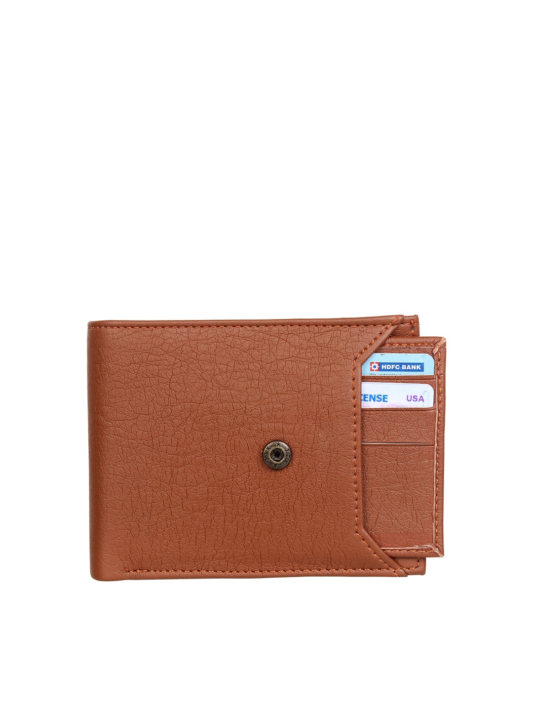 

SAMTROH Men PU Two Fold Wallet, Tan