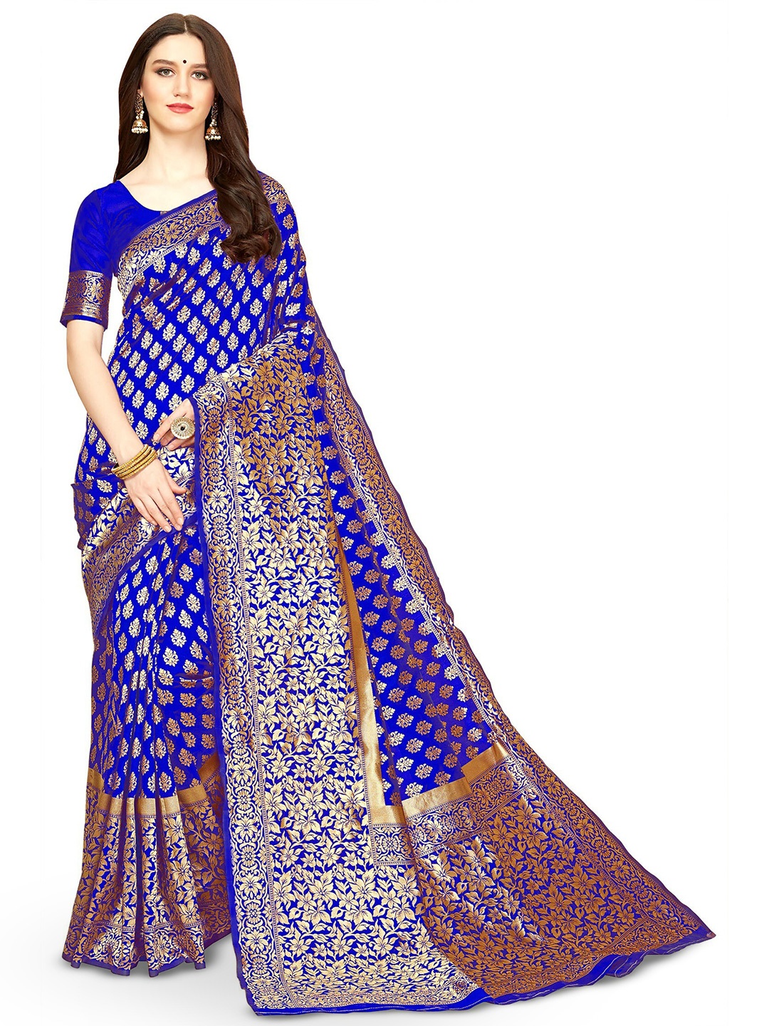 

Kedar Fab Woven Design Zari Saree, Blue