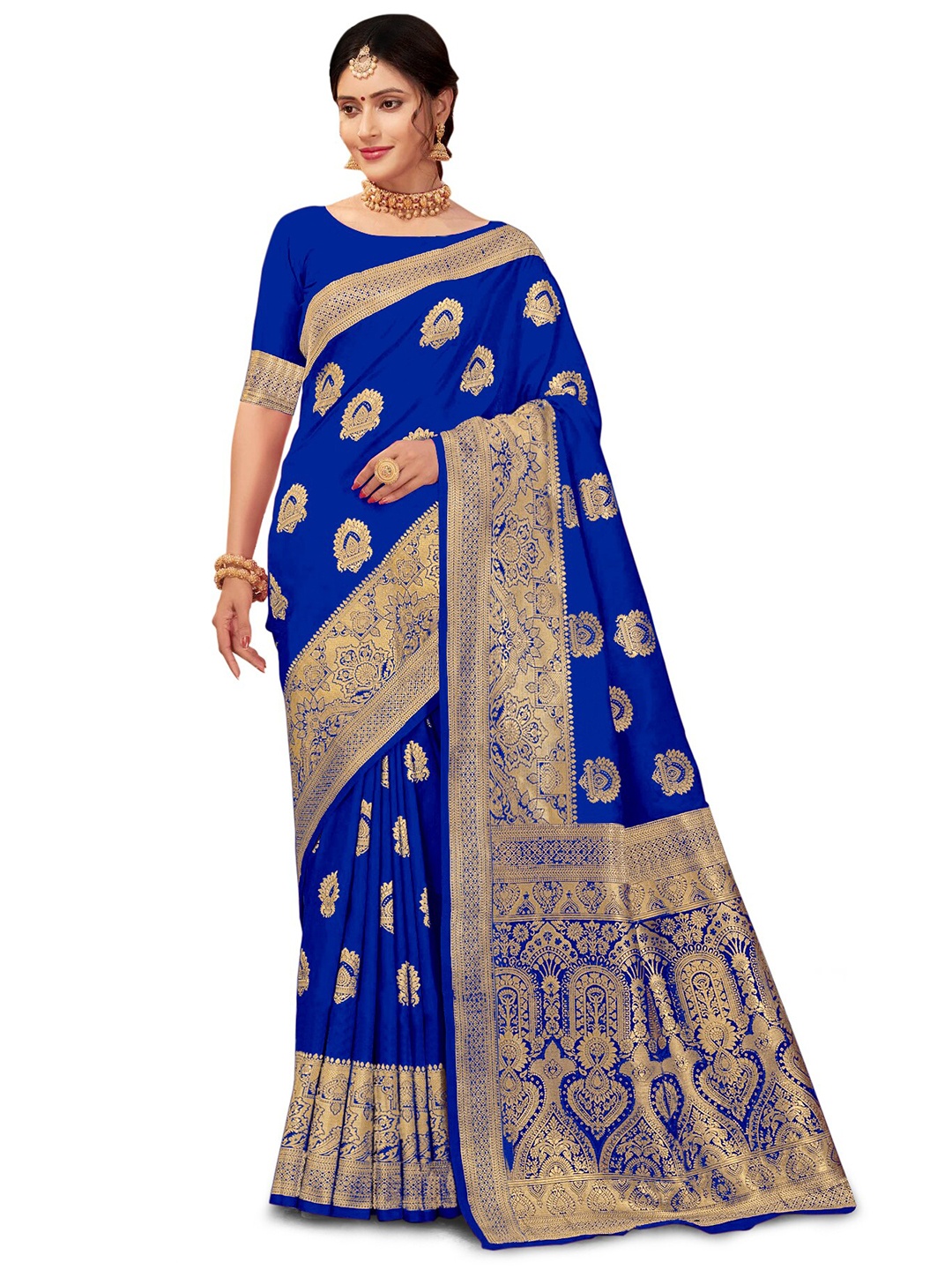 

Kedar Fab Woven Design Zari Saree, Blue