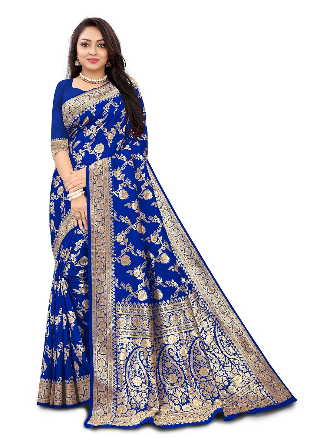 

Kedar Fab Woven Design Zari Saree, Blue