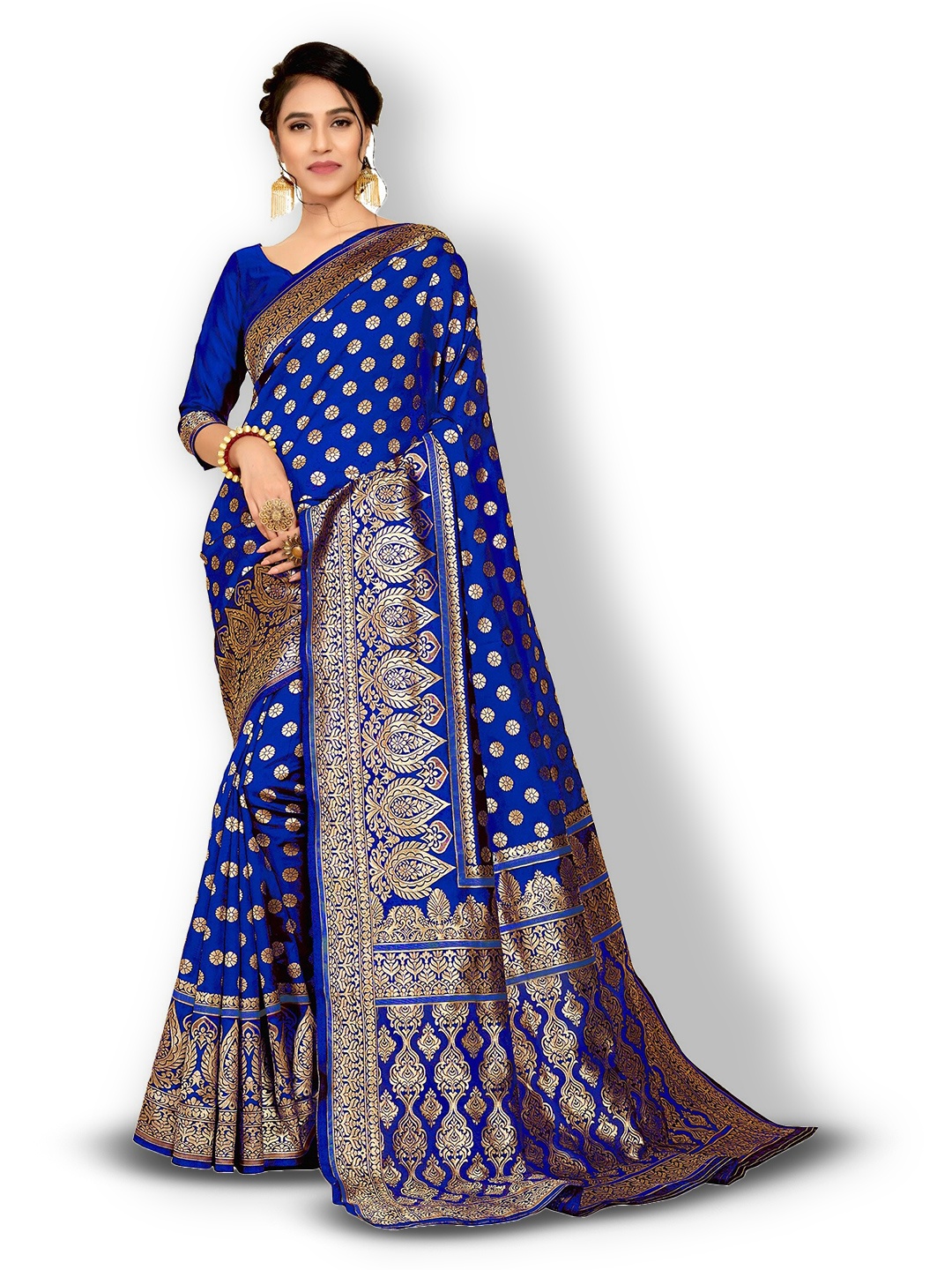 

Kedar Fab Woven Design Zari Saree, Blue