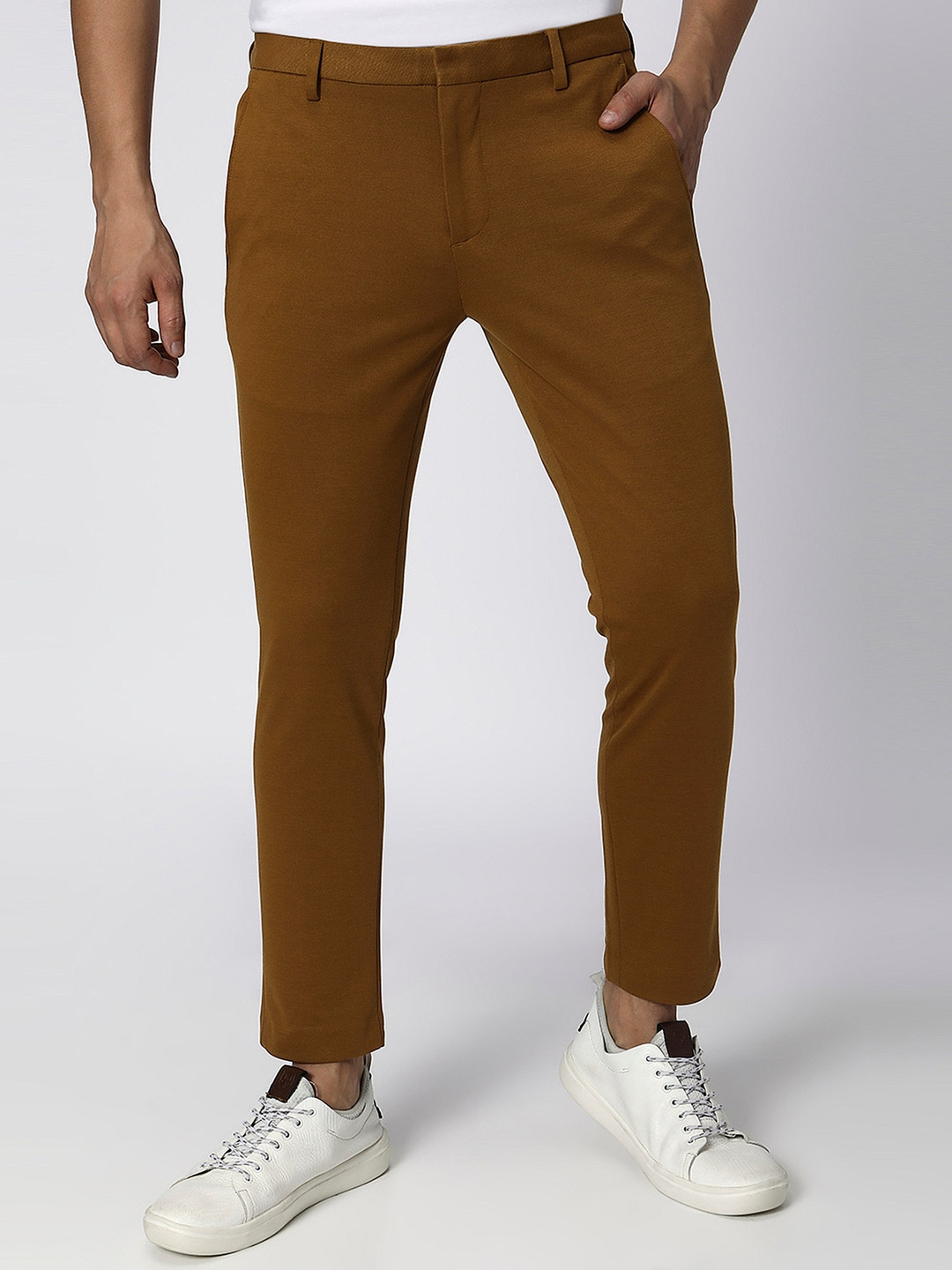 

Mufti Men Mid-Rise Chinos Trousers, Brown