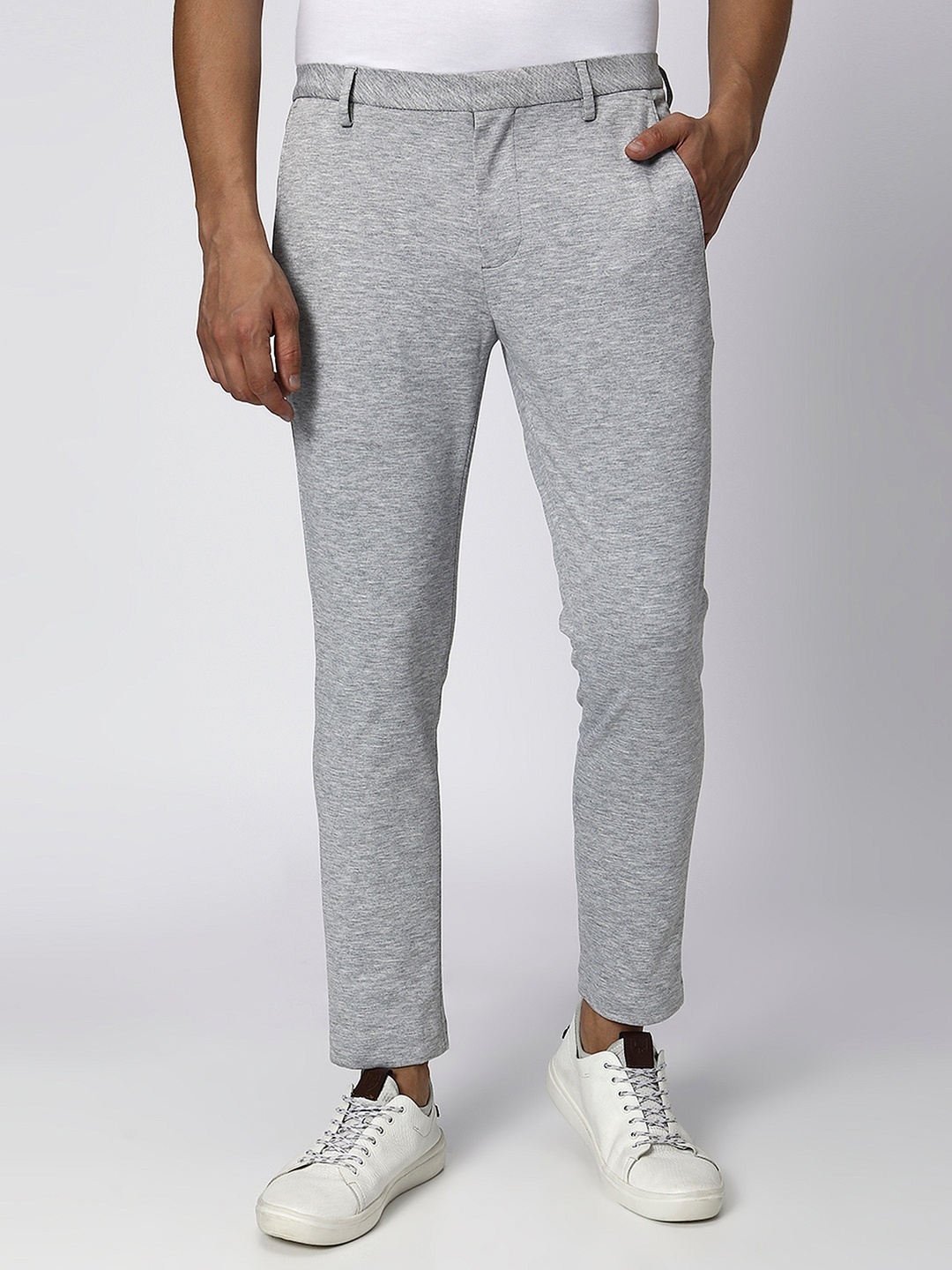 

Mufti Men Mid Rise Trousers, Grey