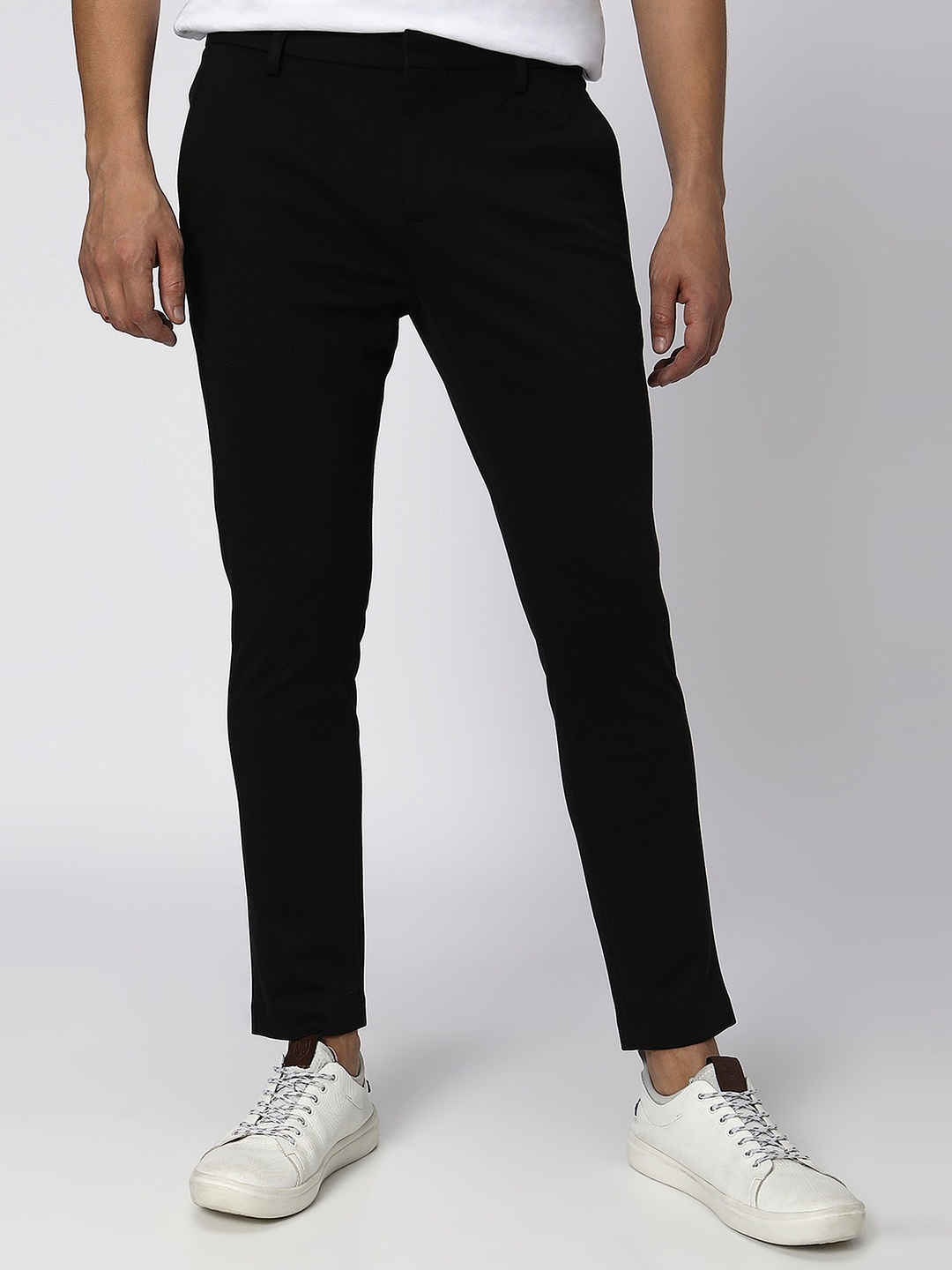 

Mufti Men Mid Rise Trousers, Black