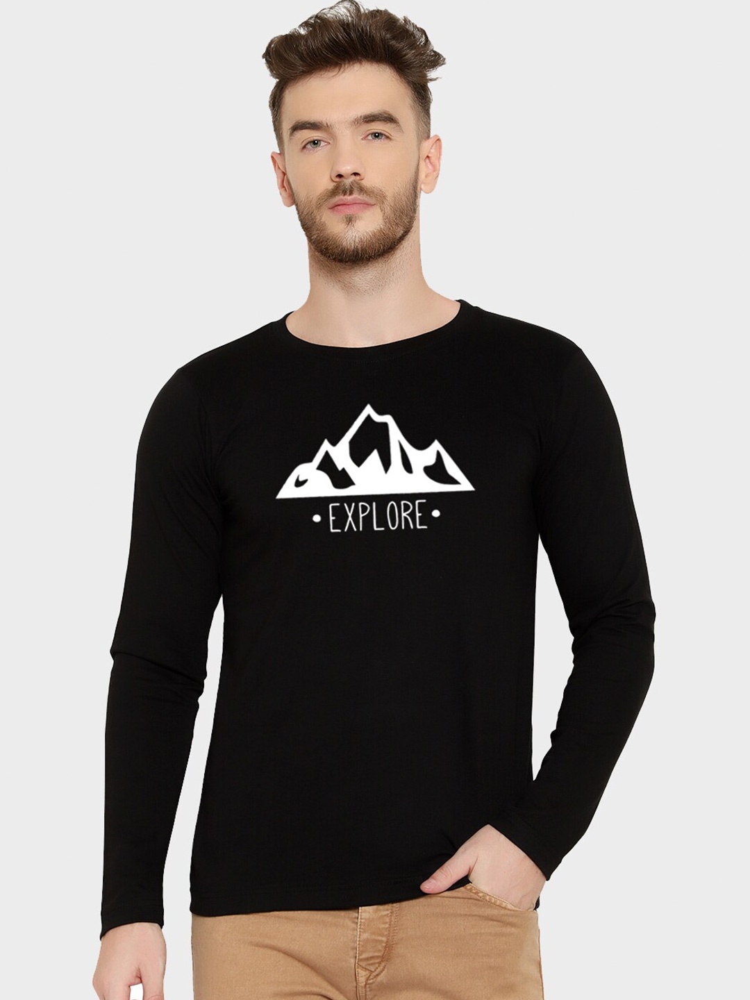 

T-SHIRT TRUCK Typography Printed Cotton T-shirt, Black