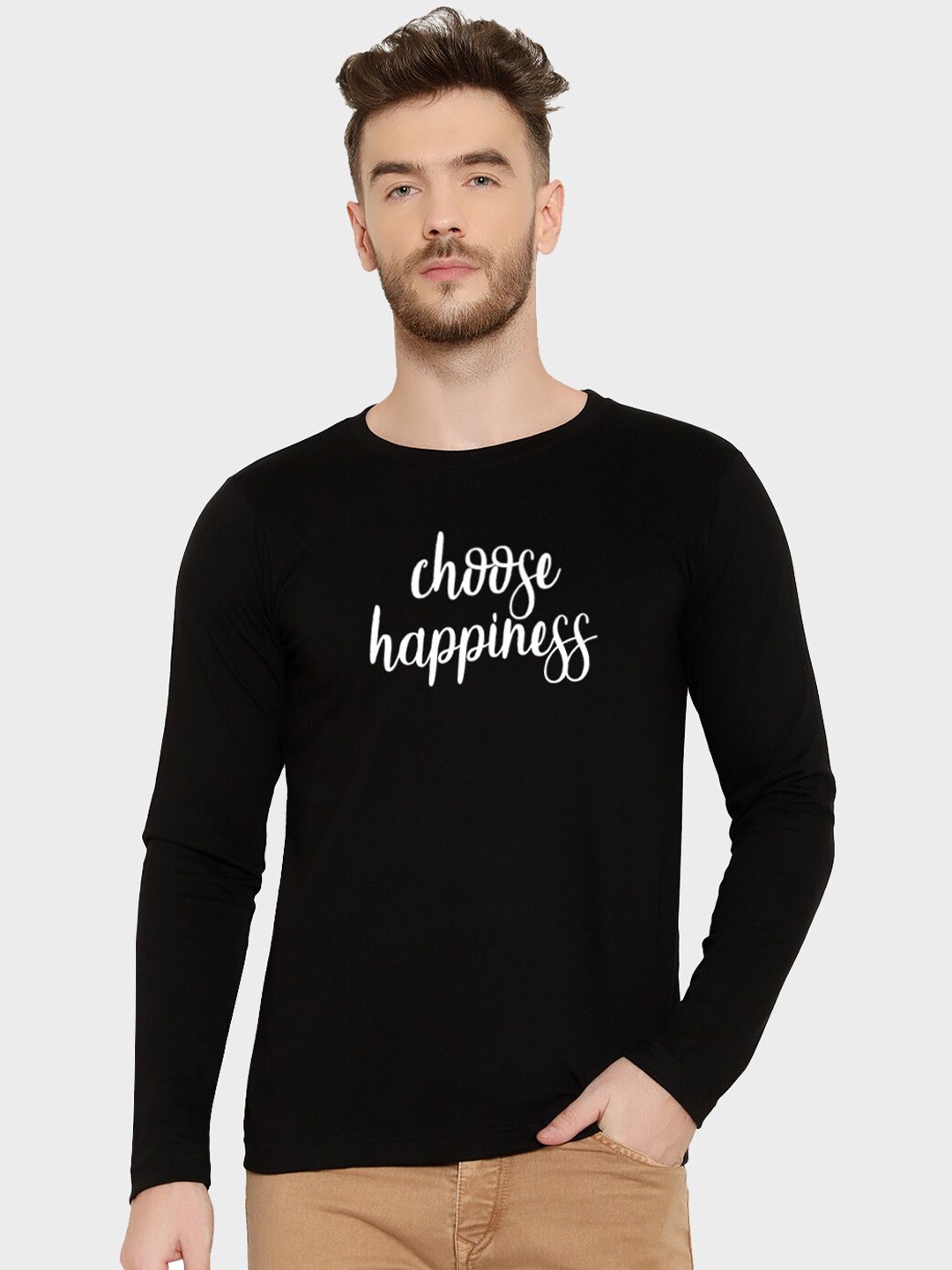 

T-SHIRT TRUCK Typography Printed Cotton T-Shirt, Black