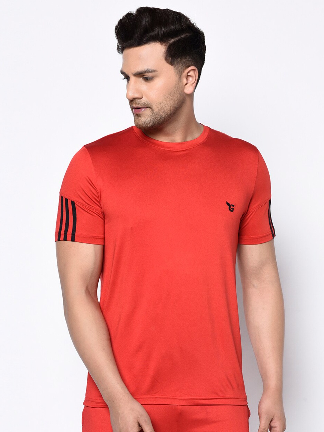 

GLITO Round Neck Short Sleeves Sports T-shirt, Red