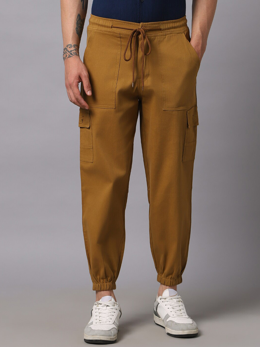 

Hubberholme Men Relaxed Stylized Cargo Joggers, Khaki