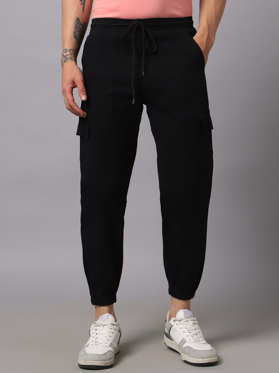 

Hubberholme Men Relaxed Fit Cargo Jogger, Black