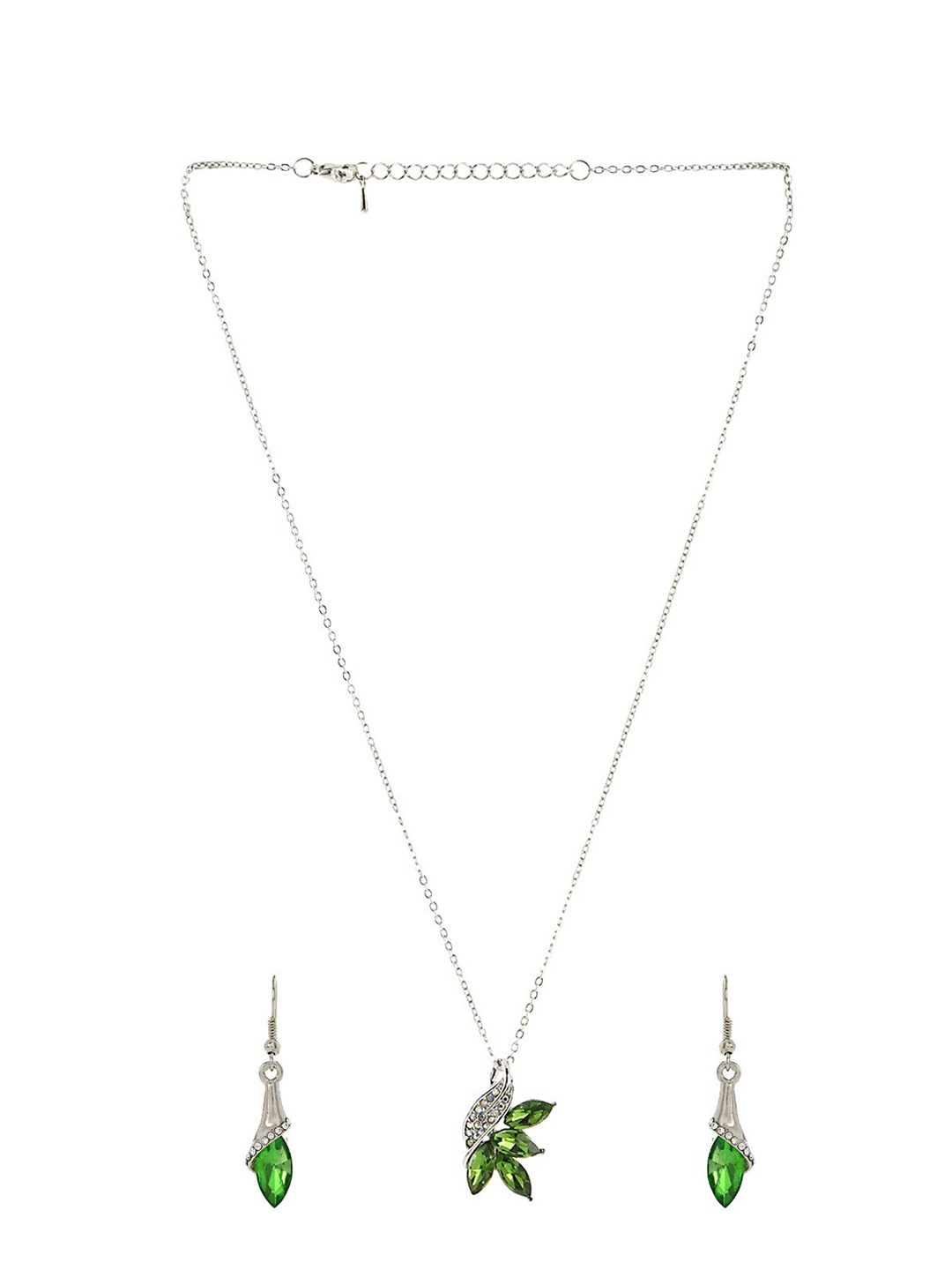 

Crunchy Fashion Silver-Plated Stone Studded Jewellery Set