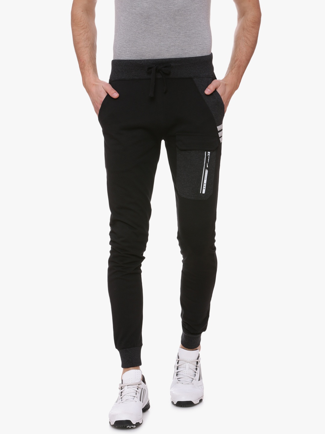 

Campus Sutra Men's Black Jogger Trousers