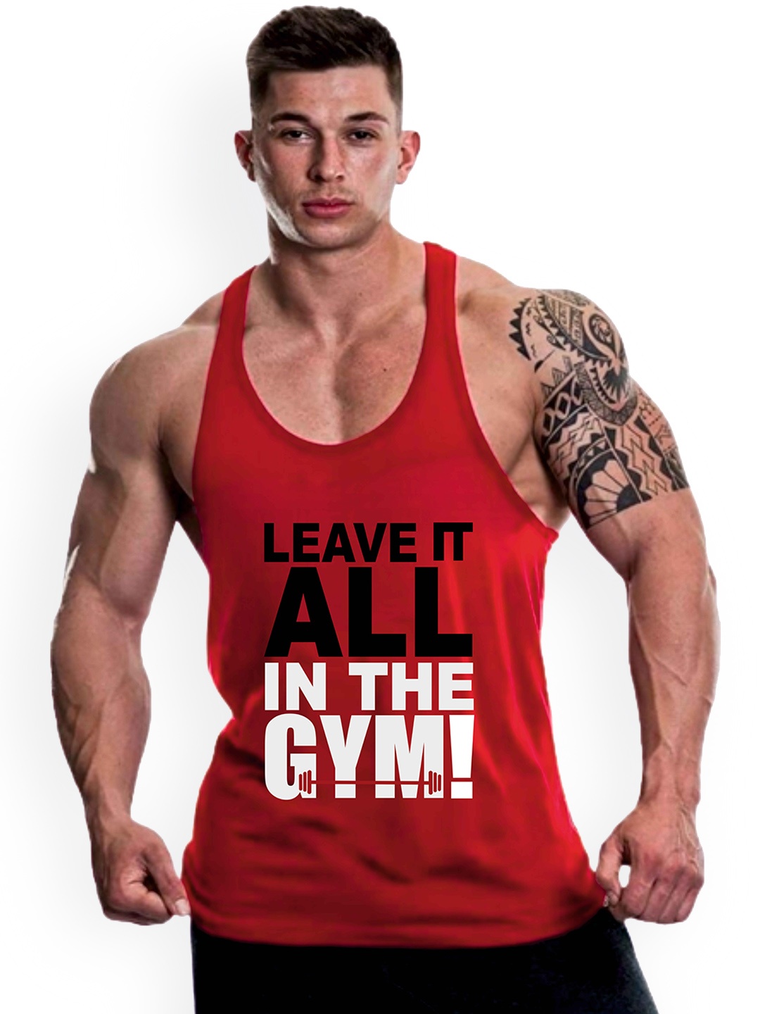

MASCARI Graphic Printed Gym Vest, Red
