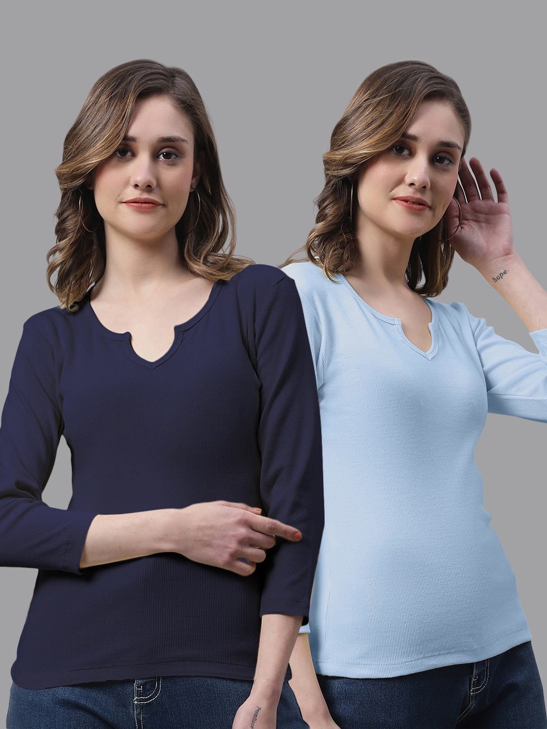 

FBAR Pack Of 2 Cotton Top, Navy blue