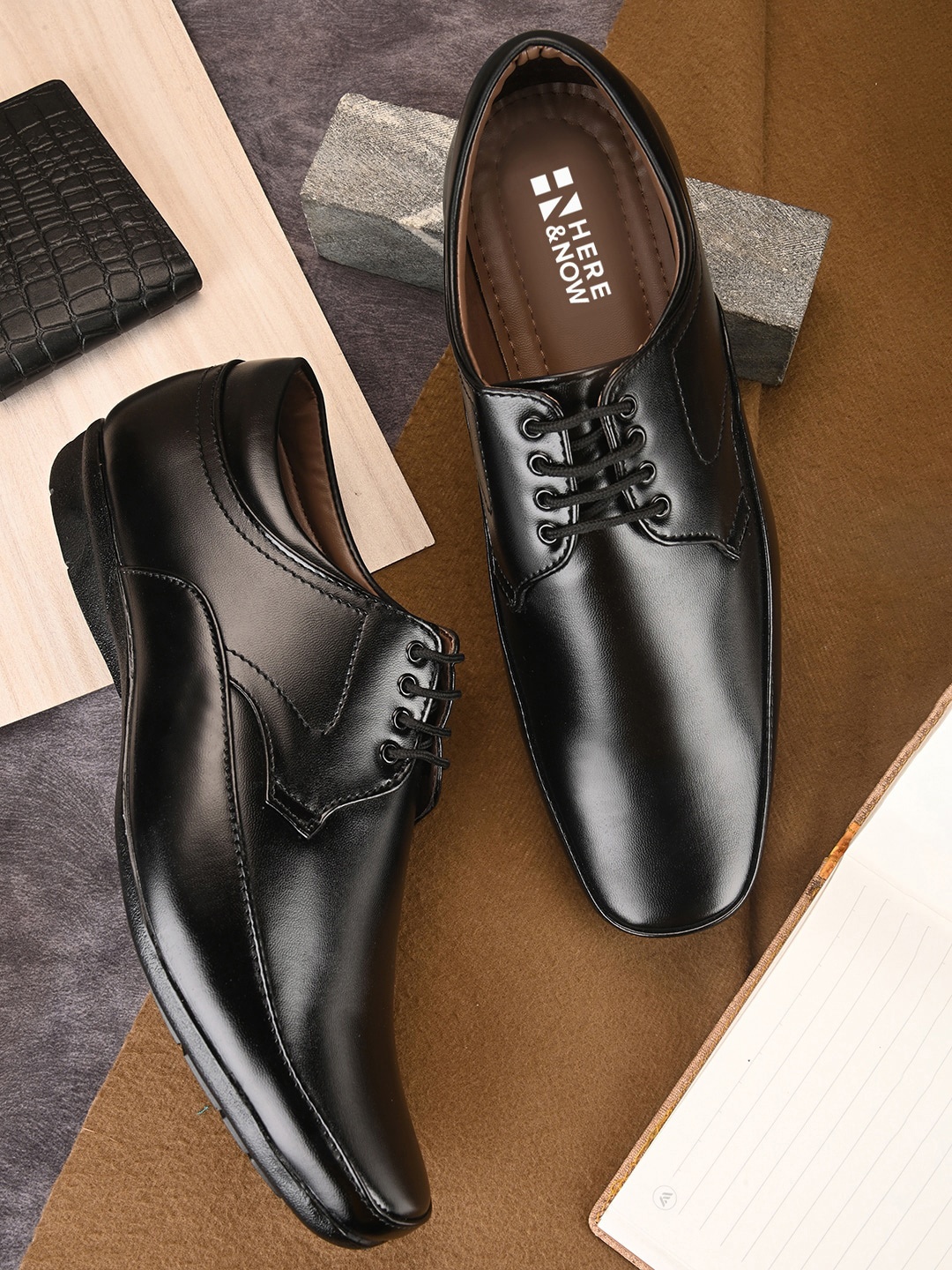 

HERE&NOW Men Formal Derbys, Black