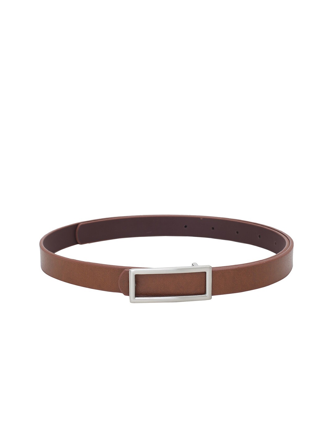 

CRUSSET Girls Textured Casual Belt with Push Pin Closure, Tan