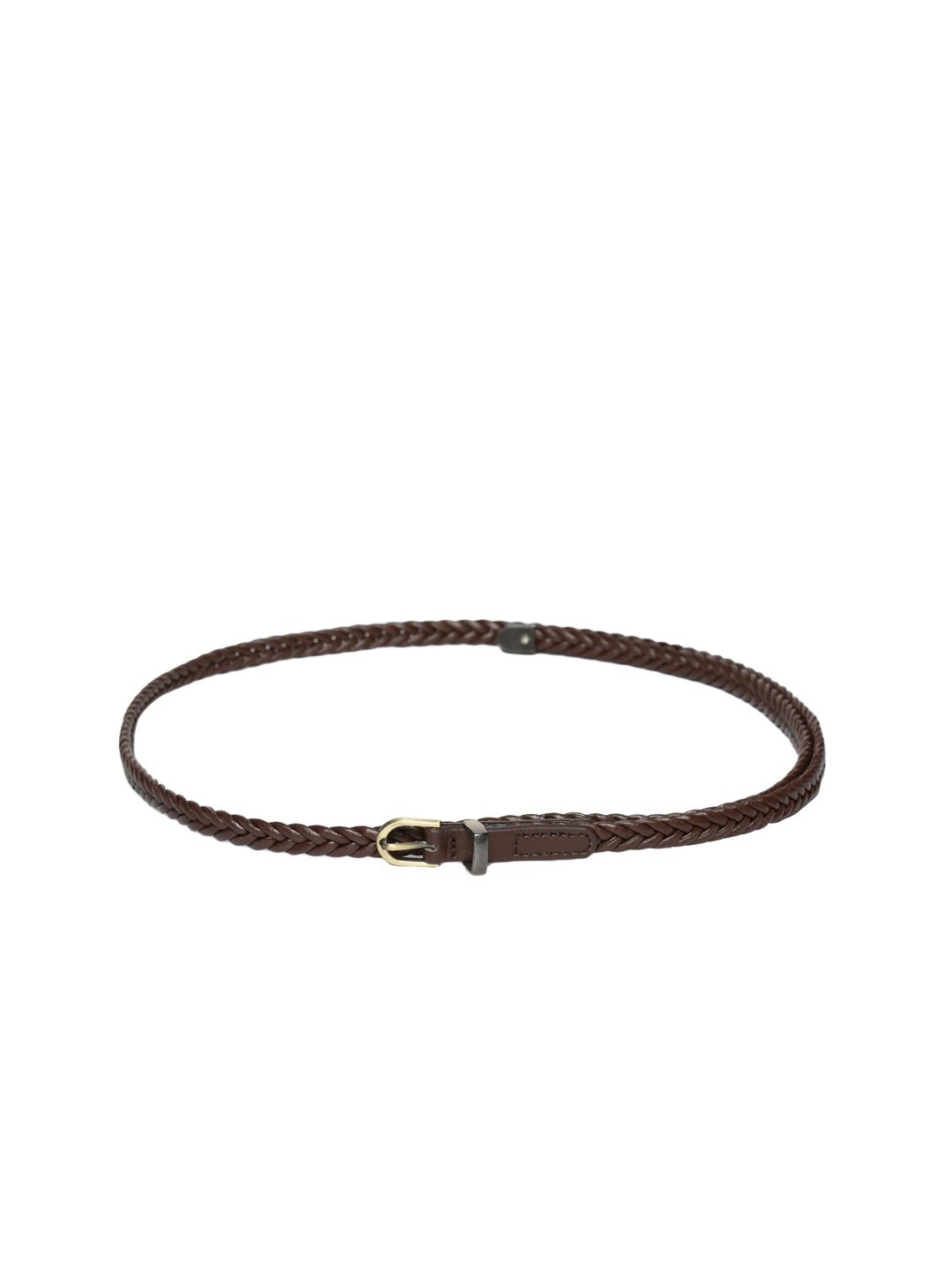 

CRUSSET Girls Braided Belt with Tang Closure, Brown