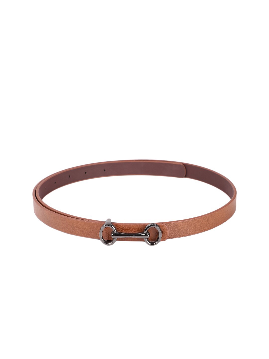 

CRUSSET Girls Textured Casual Belt with Push Pin Closure, Tan