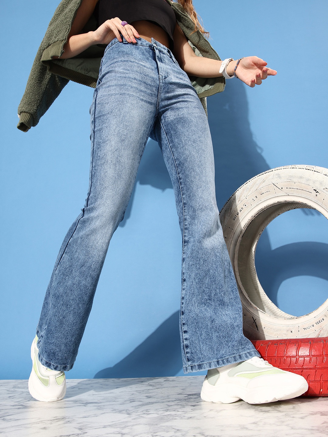 

Harvard Women Bootcut Light Fade Stretchable Jeans, Blue