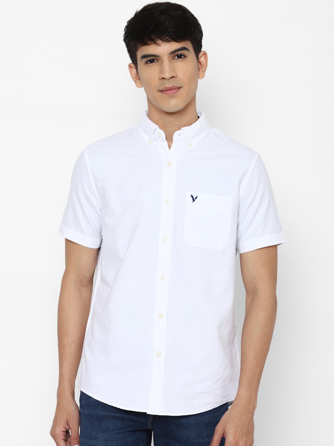 

AMERICAN EAGLE OUTFITTERS Button-Down Collar Pure Cotton Casual Shirt, White