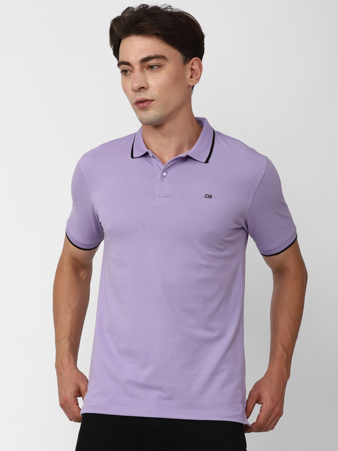 

Peter England Casuals Polo Collar Slim Fit T-shirt, Purple