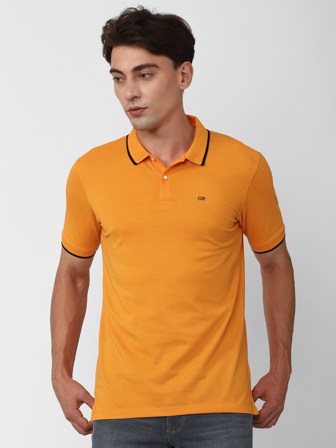 

Peter England Casuals Polo Collar Slim Fit T-shirt, Orange