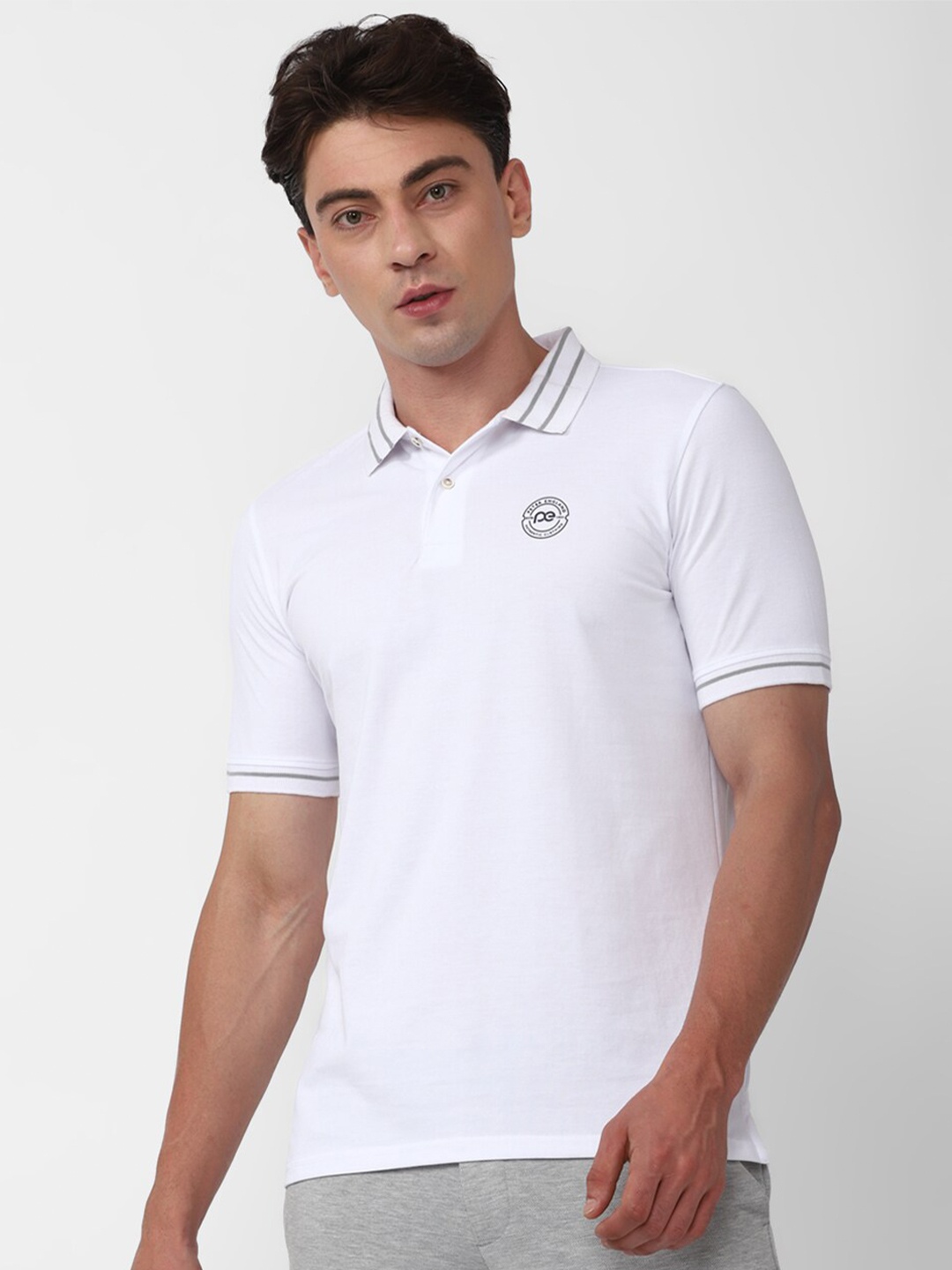 

Peter England Casuals Polo Collar Regular Fit T-shirt, White