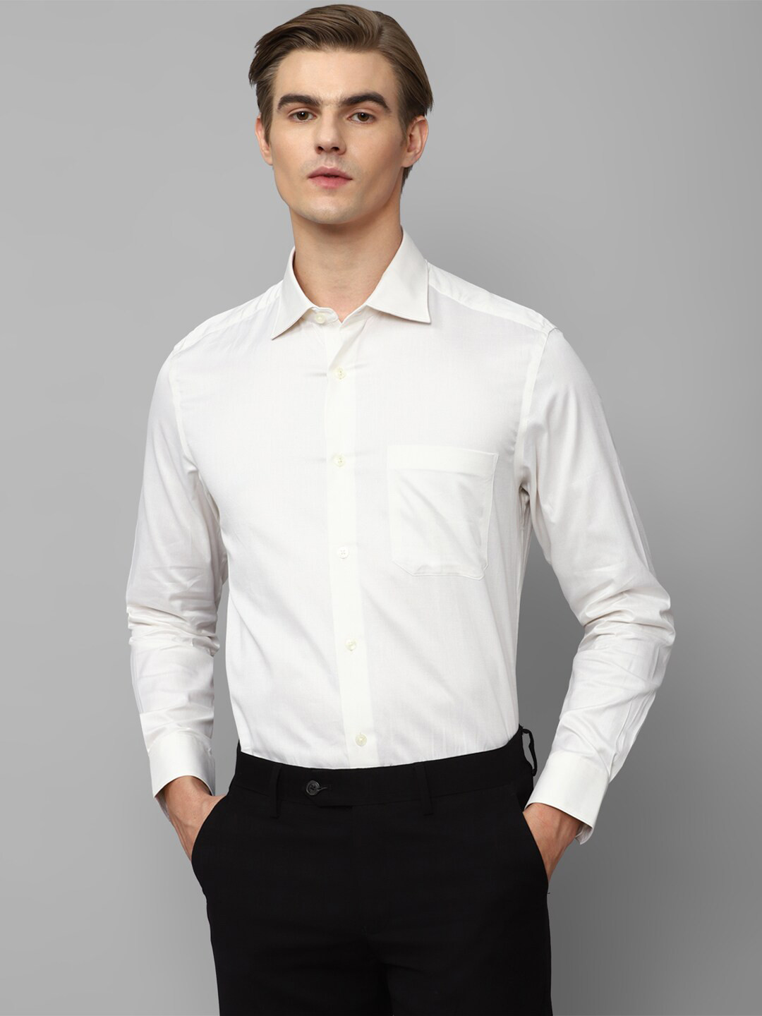 

Louis Philippe Opaque Cotton Formal Shirt, White