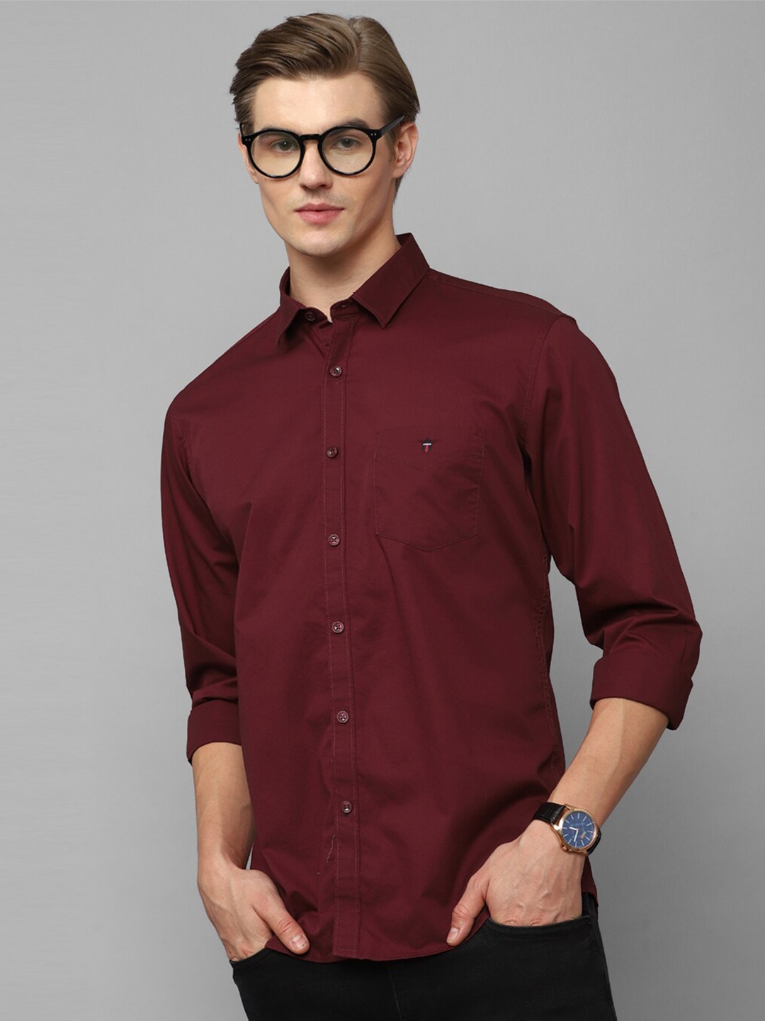 

Louis Philippe Sport Slim Fit Opaque Pure Cotton Casual Shirt, Maroon