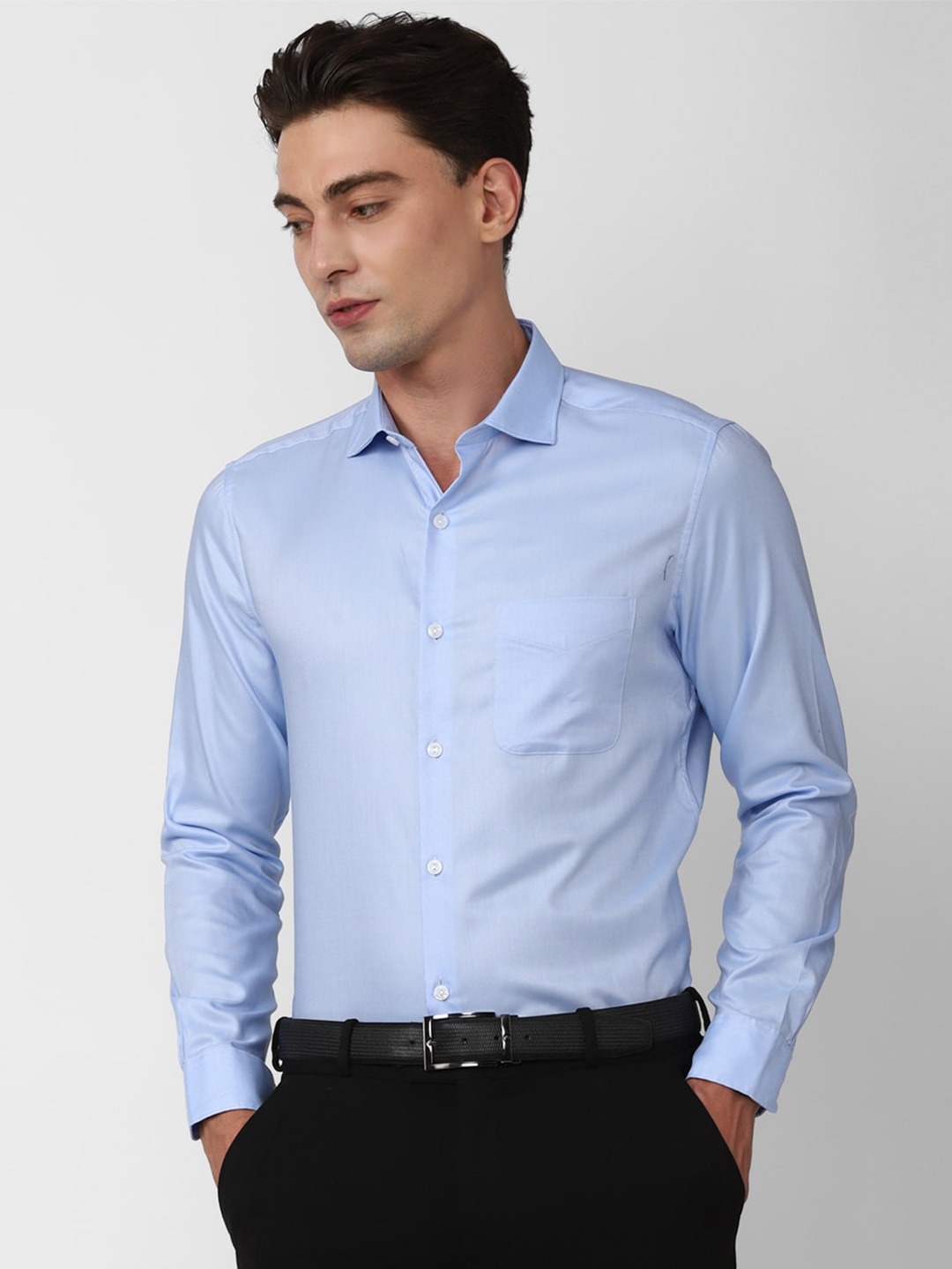 

Peter England Elite Slim Fit Pure Cotton Formal Shirt, Blue