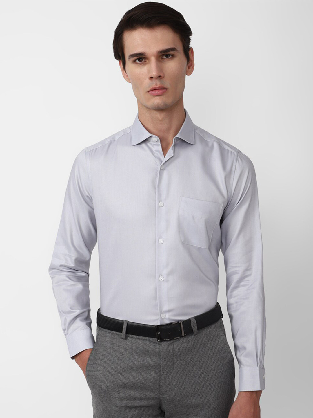 

Peter England Elite Slim Fit Pure Cotton Formal Shirt, Grey
