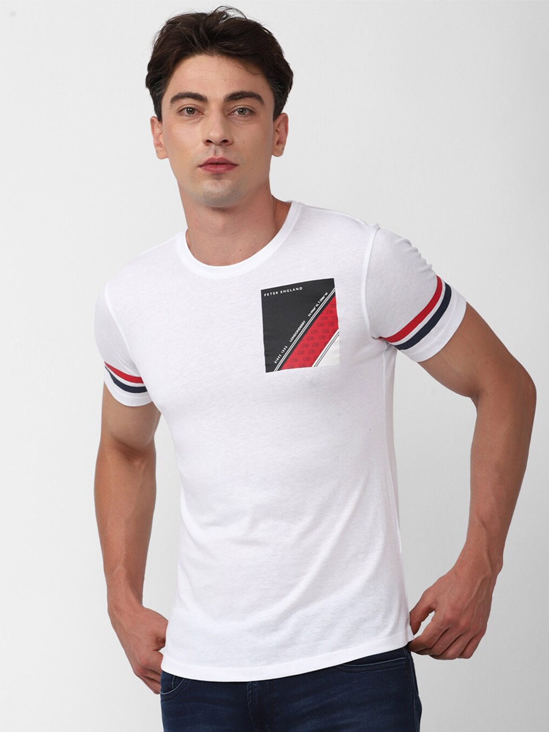 

Peter England Casuals Round Neck Slim Fit T-shirt, White