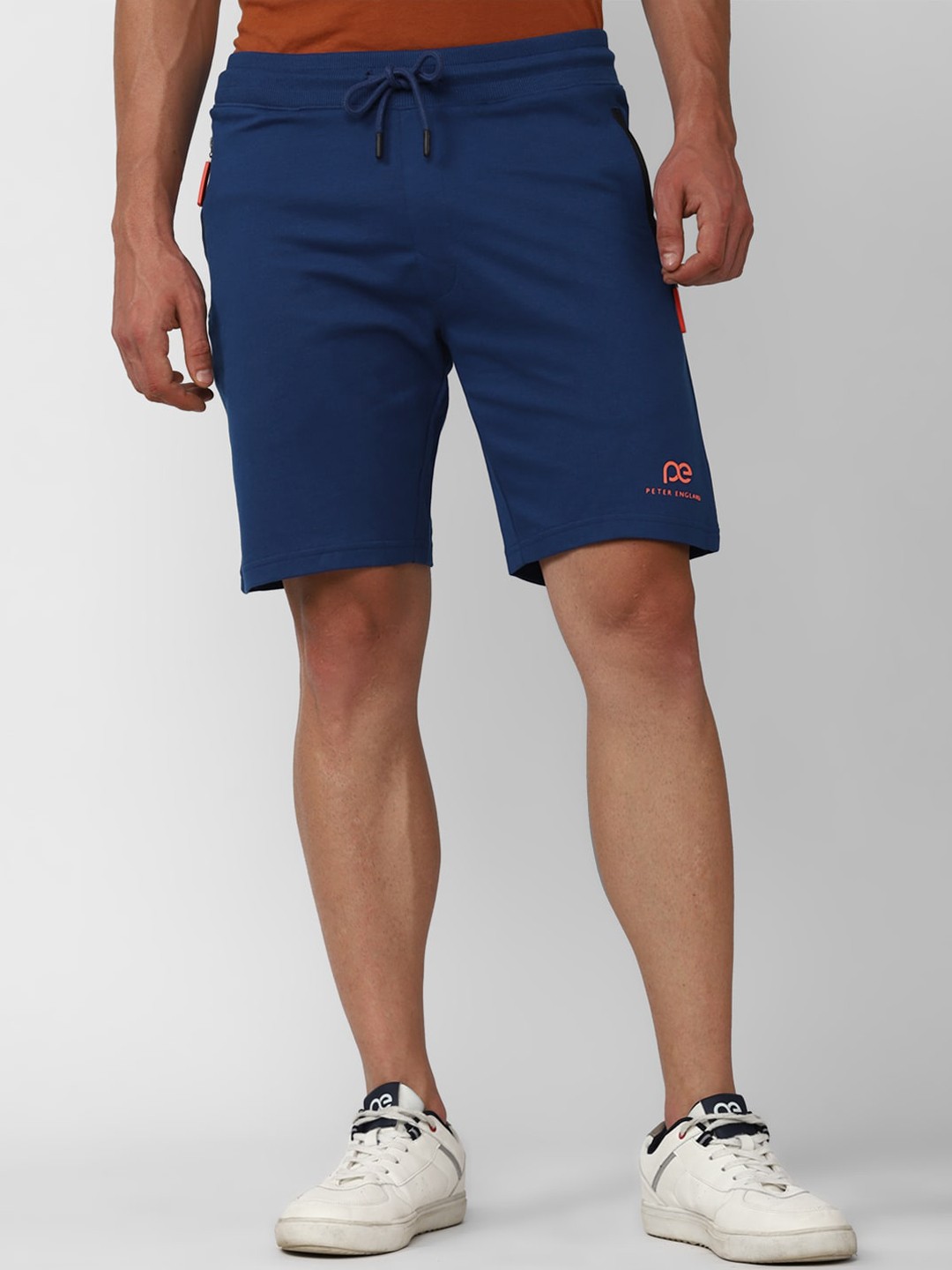 

Peter England Men Mid-Rise Sports Shorts, Navy blue